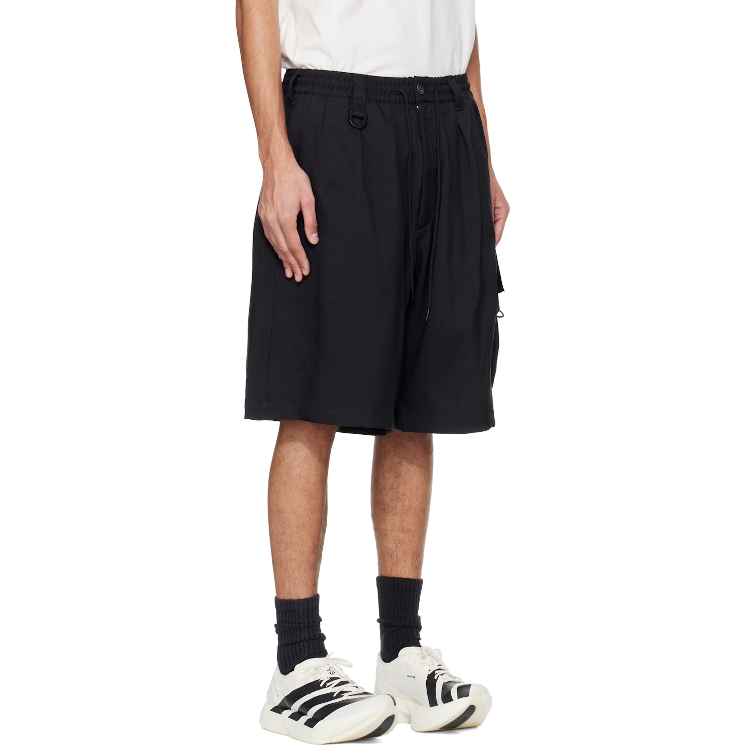  Y-3 Black Sport Uniform Cargo Shorts 