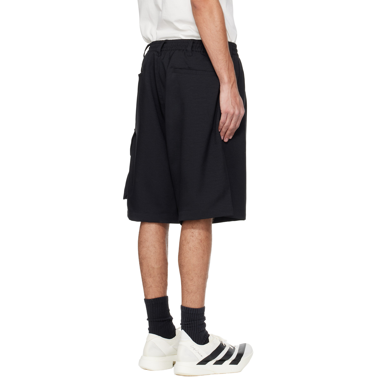  Y-3 Black Sport Uniform Cargo Shorts 