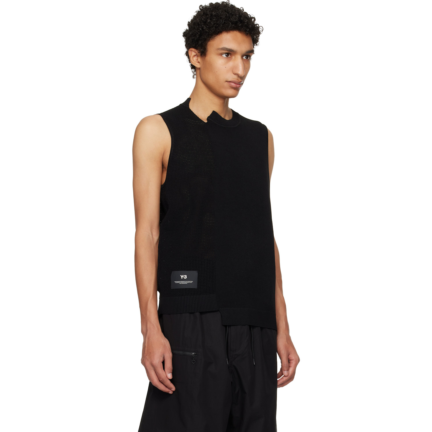  Y-3 Black Gfx Knitted Vest 