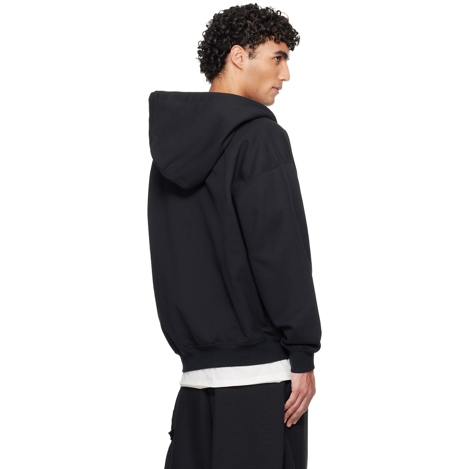  Y-3 Black Brushed Terry Zip Hoodie 