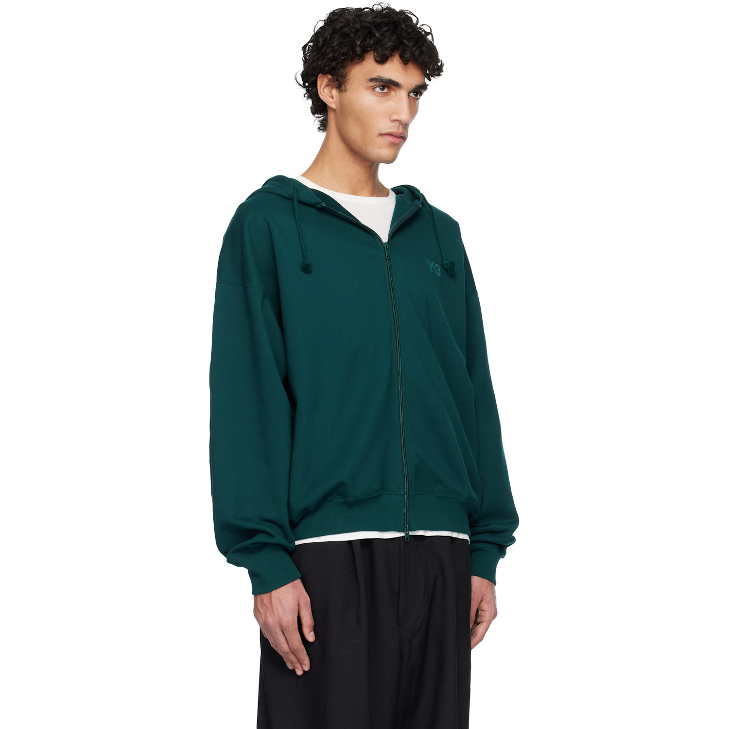  Y-3 Green Fl Zip Hoodie 