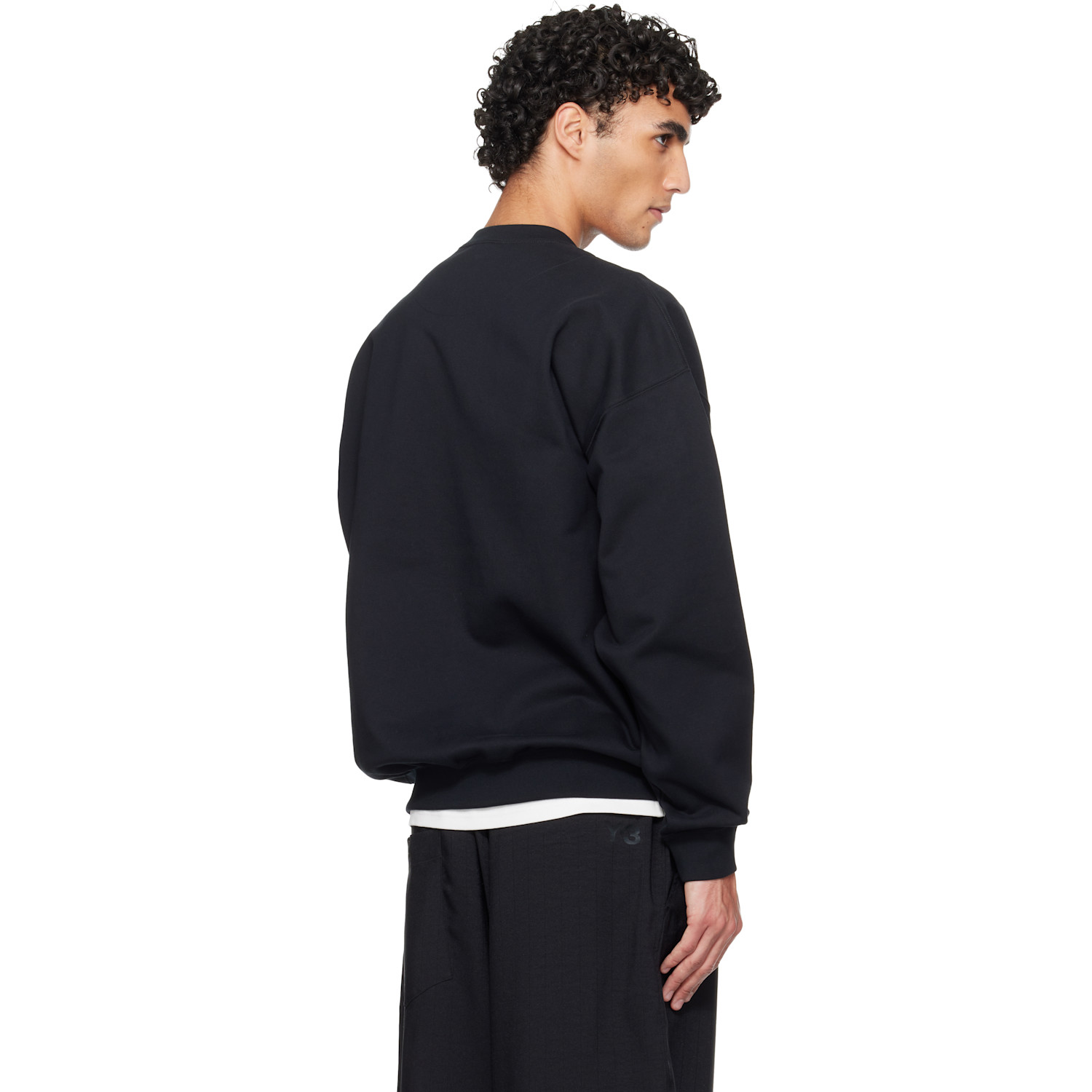  Y-3 Black Brushed Terry Crew Sweatshirt 