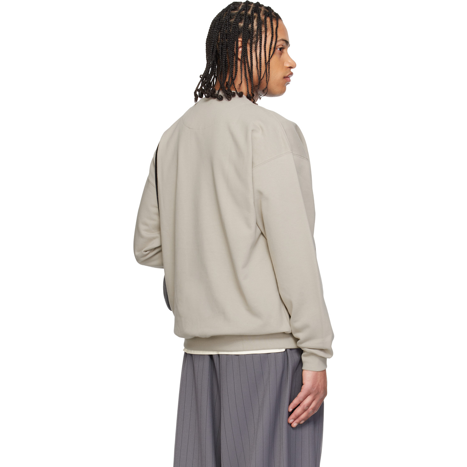  Y-3 Taupe Brushed Terry Crew Sweatshirt 