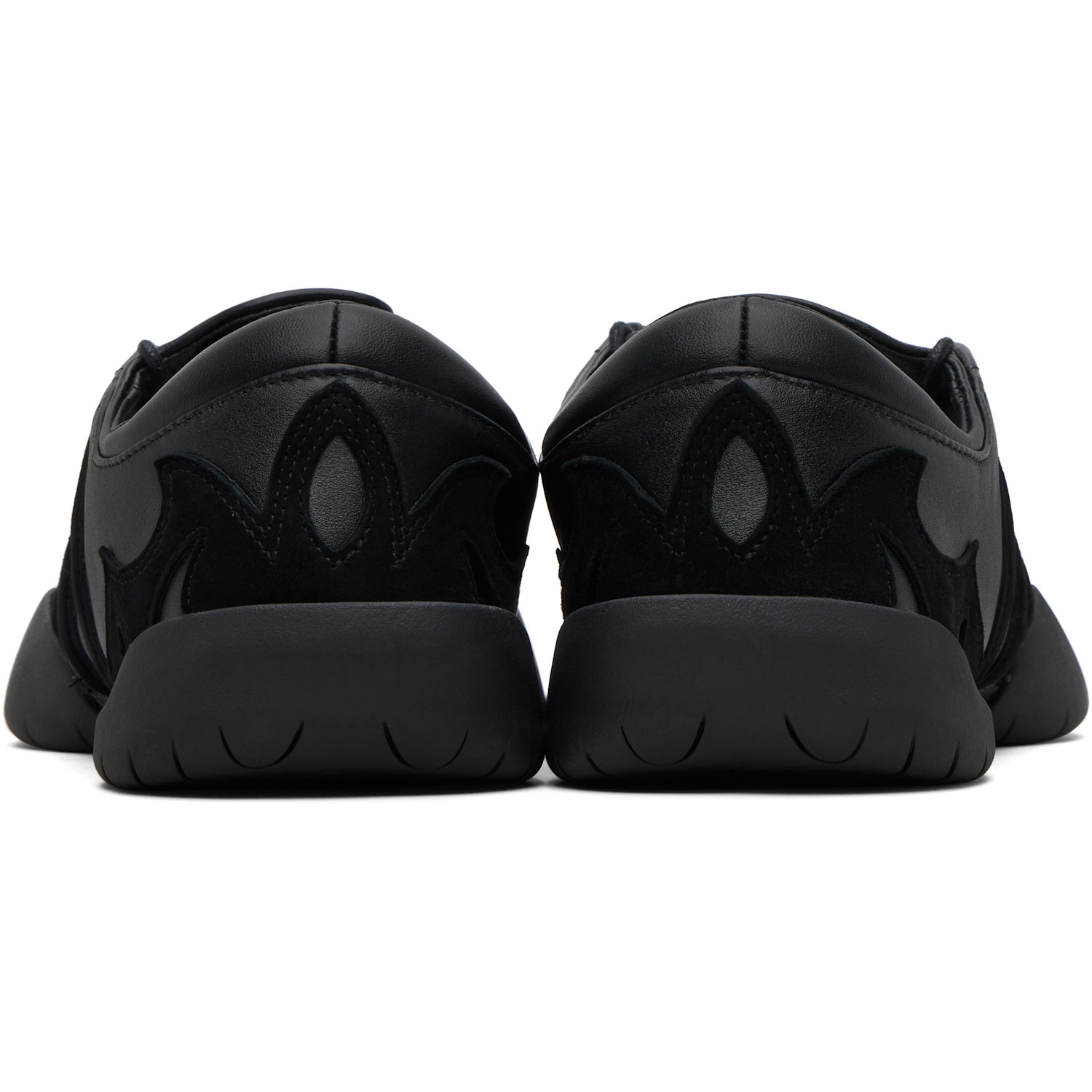  Y-3 Black Regu Leather Sneakers 