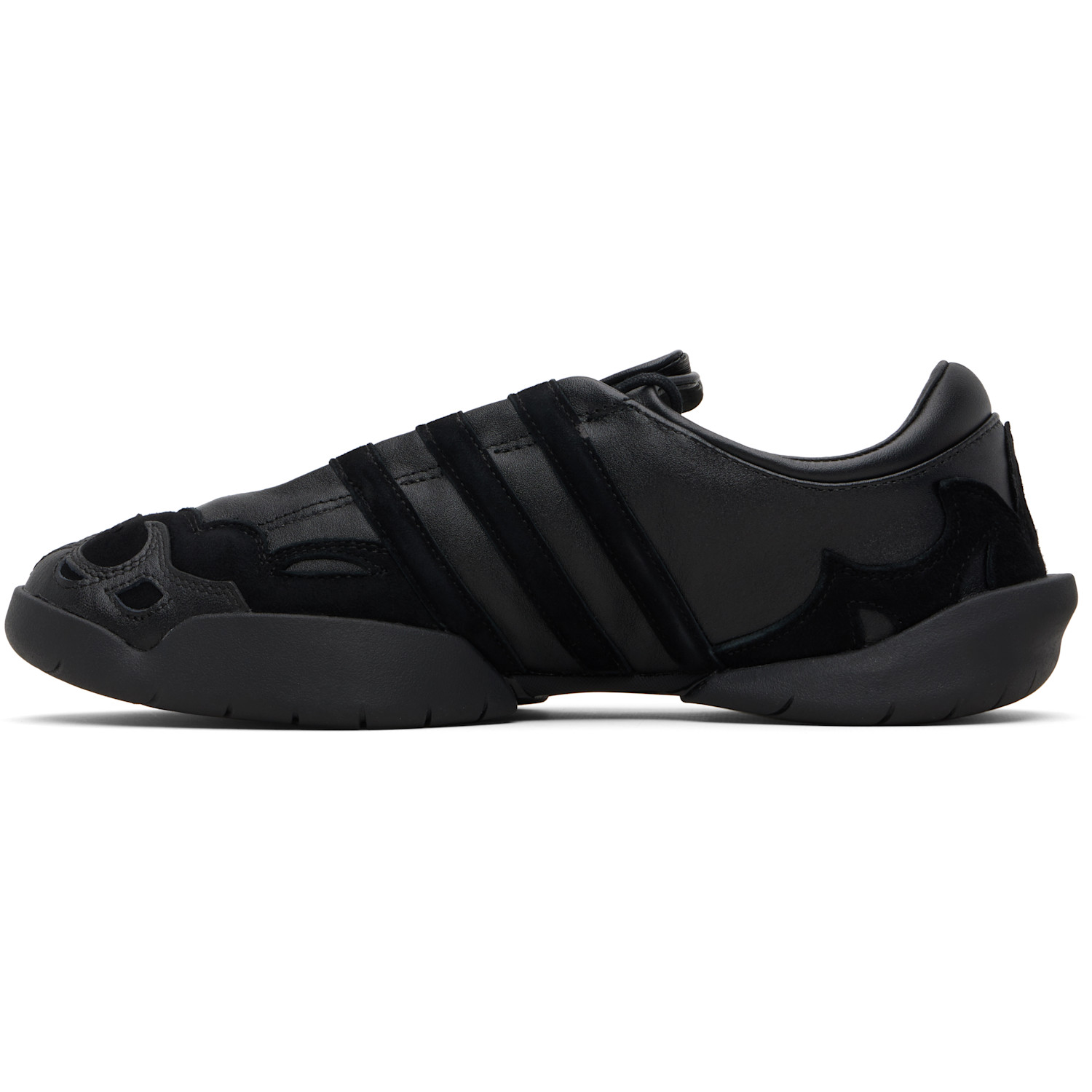  Y-3 Black Regu Leather Sneakers 