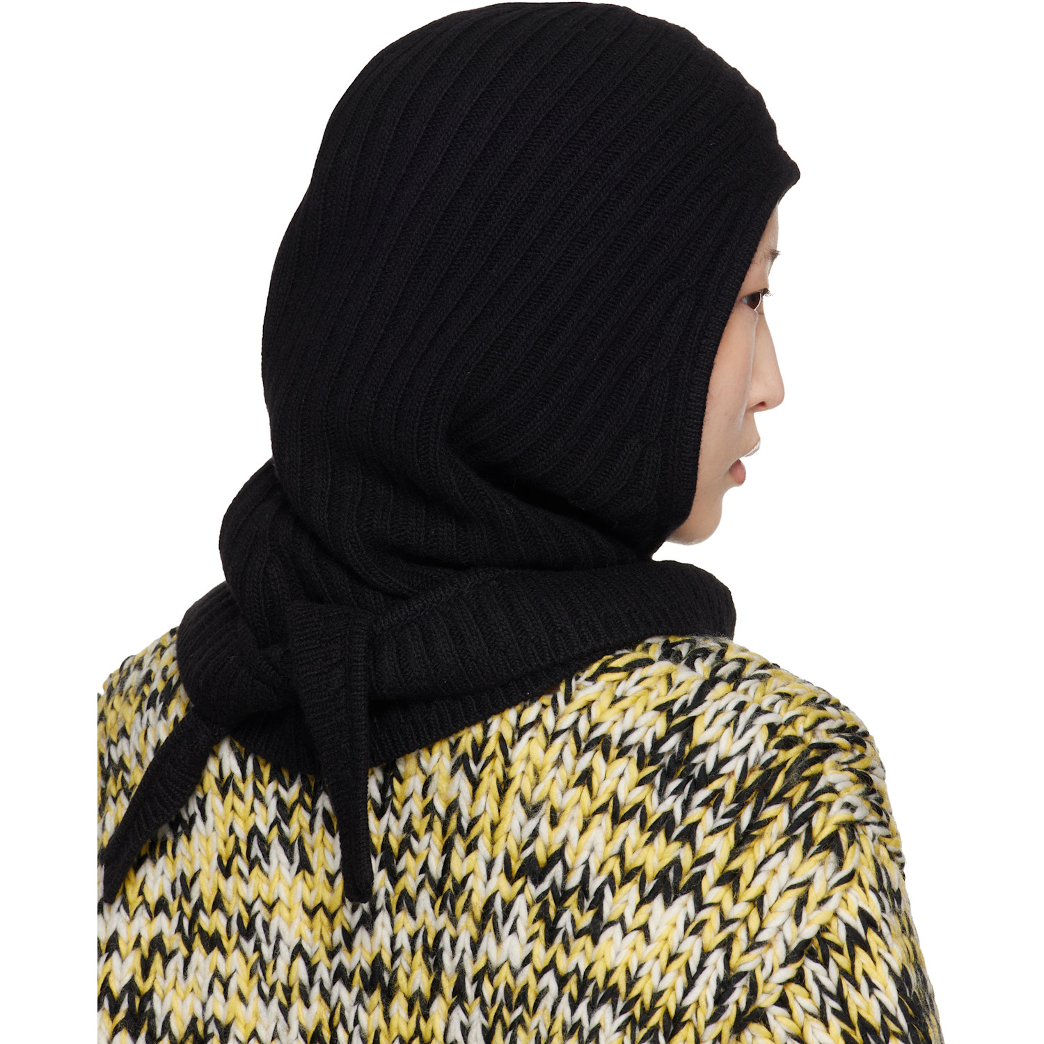  Ganni Black Wool Mix Balaclava 