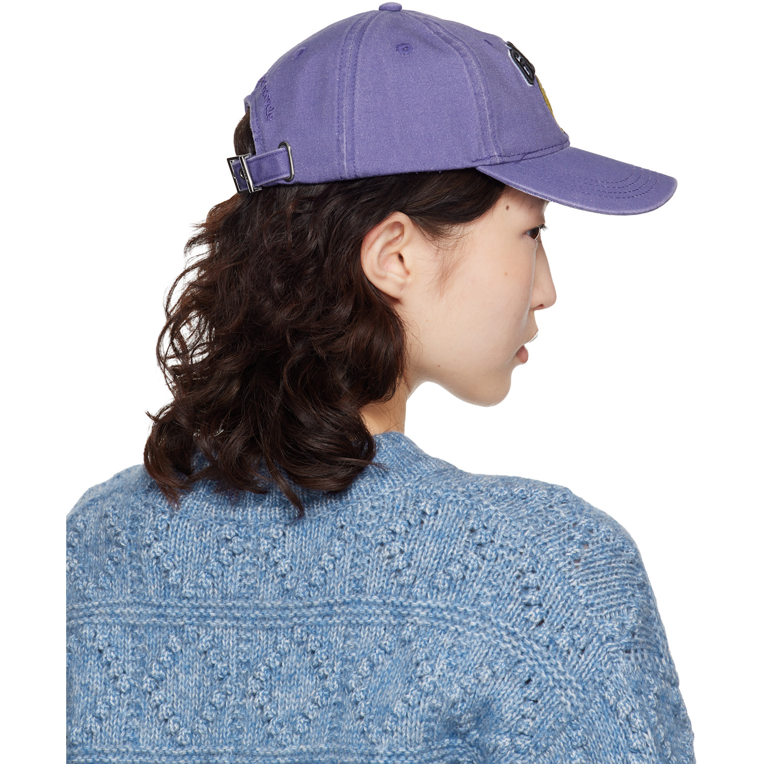  Ganni Purple Washed Canvas Cap 