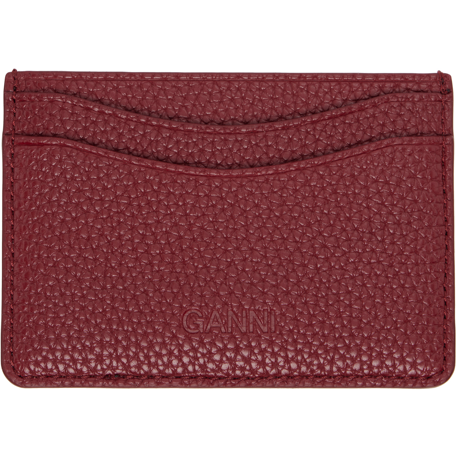  Ganni Red Bou Card Holder 