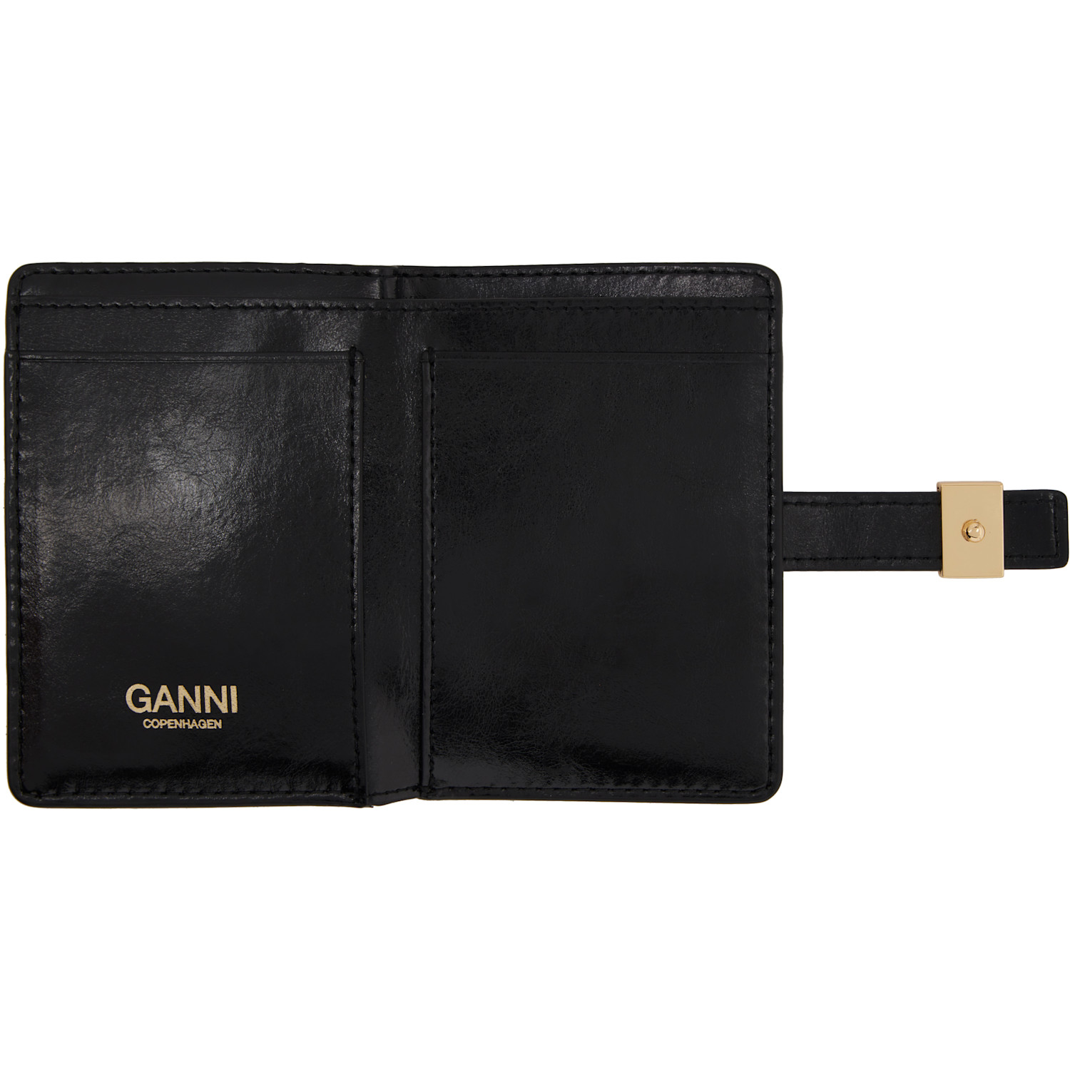  Ganni Black Sue Slim Card Holder 