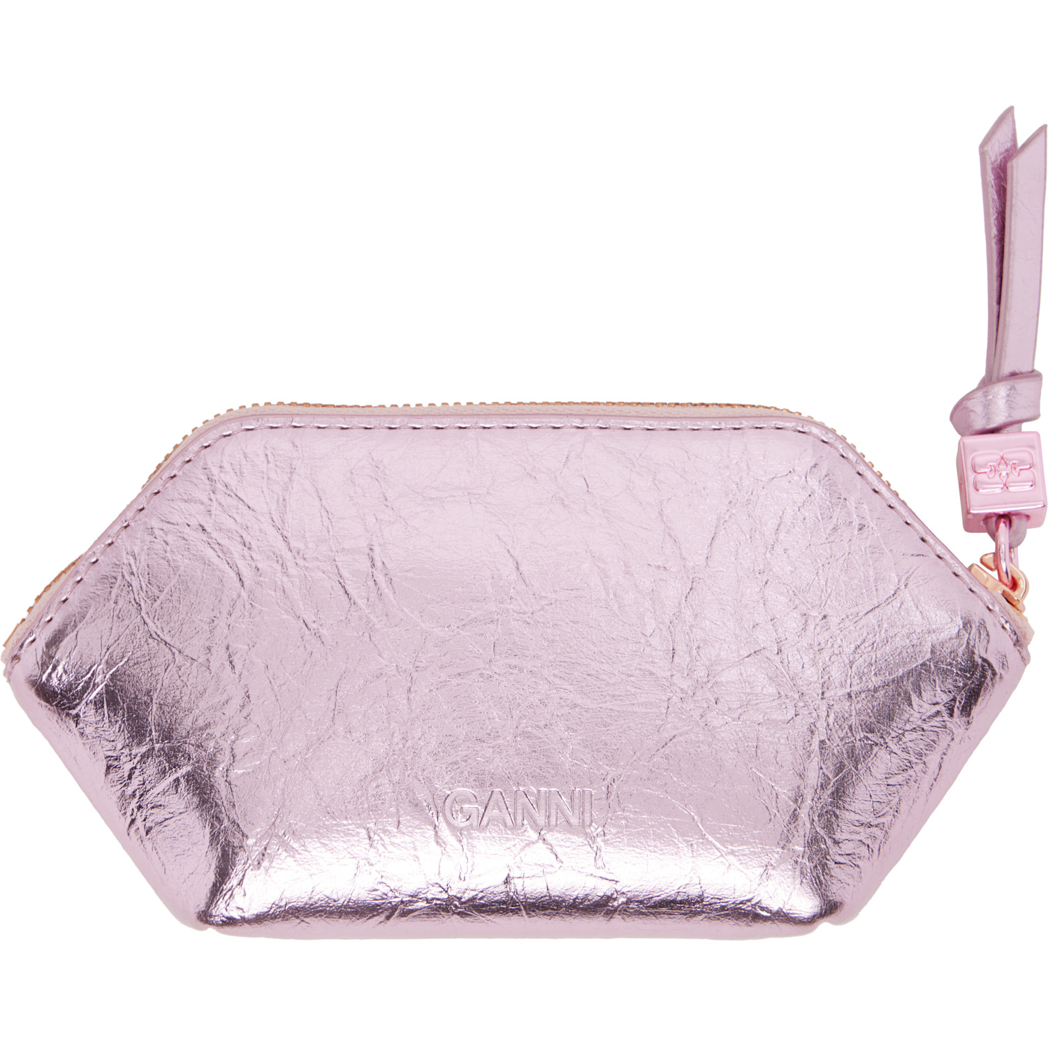  Ganni Pink Bou Crushed Coin Pouch 