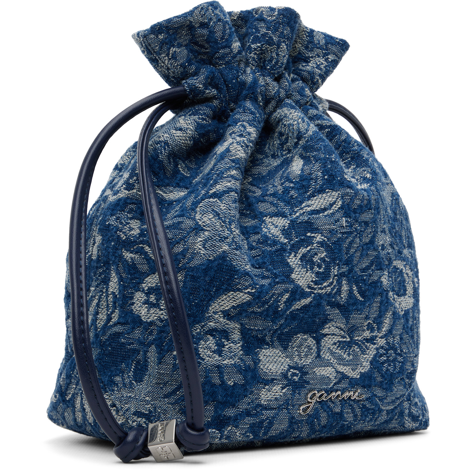  Ganni Blue Tapestry Denim Pouch 