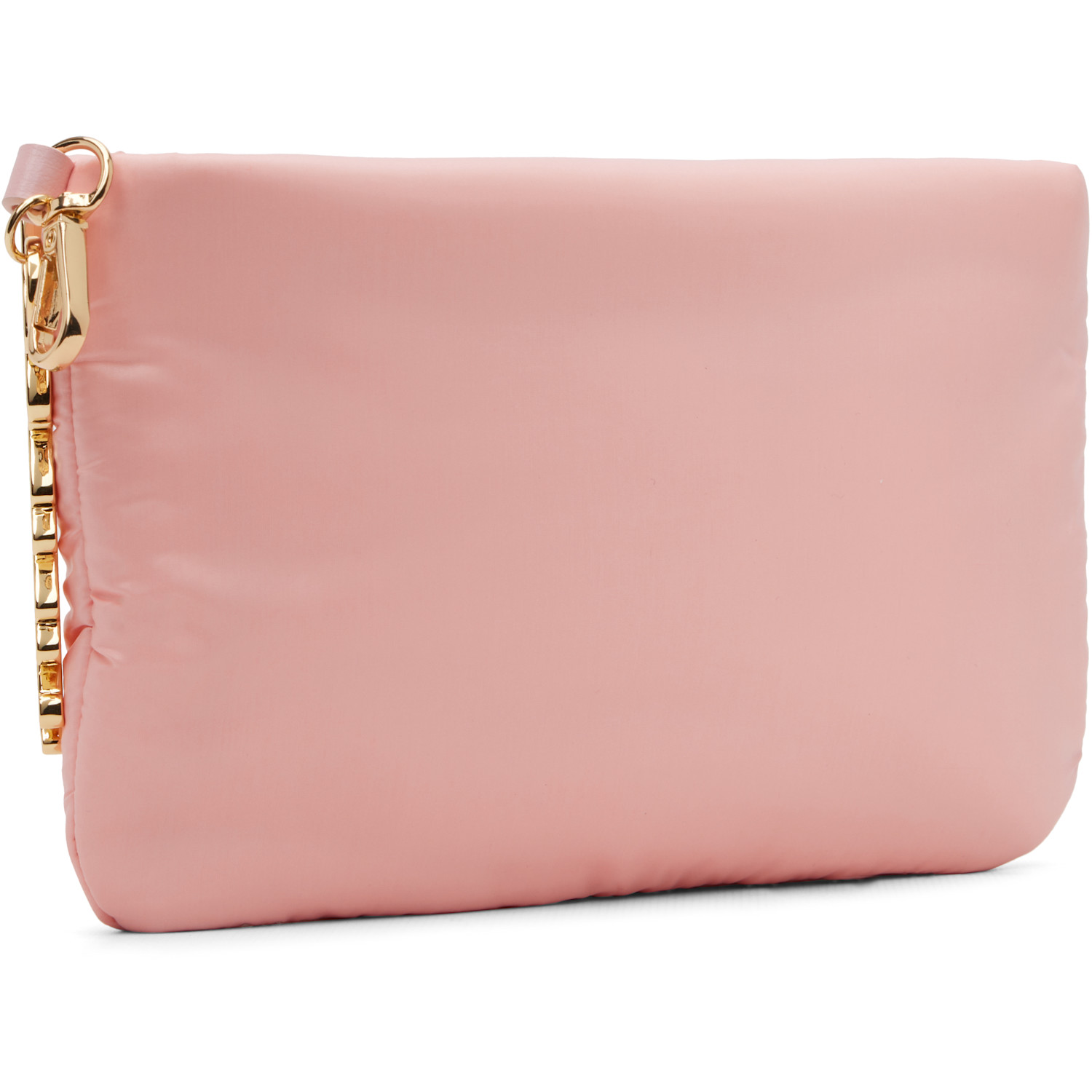  Ganni Pink Quilted Re-tech Pouch 