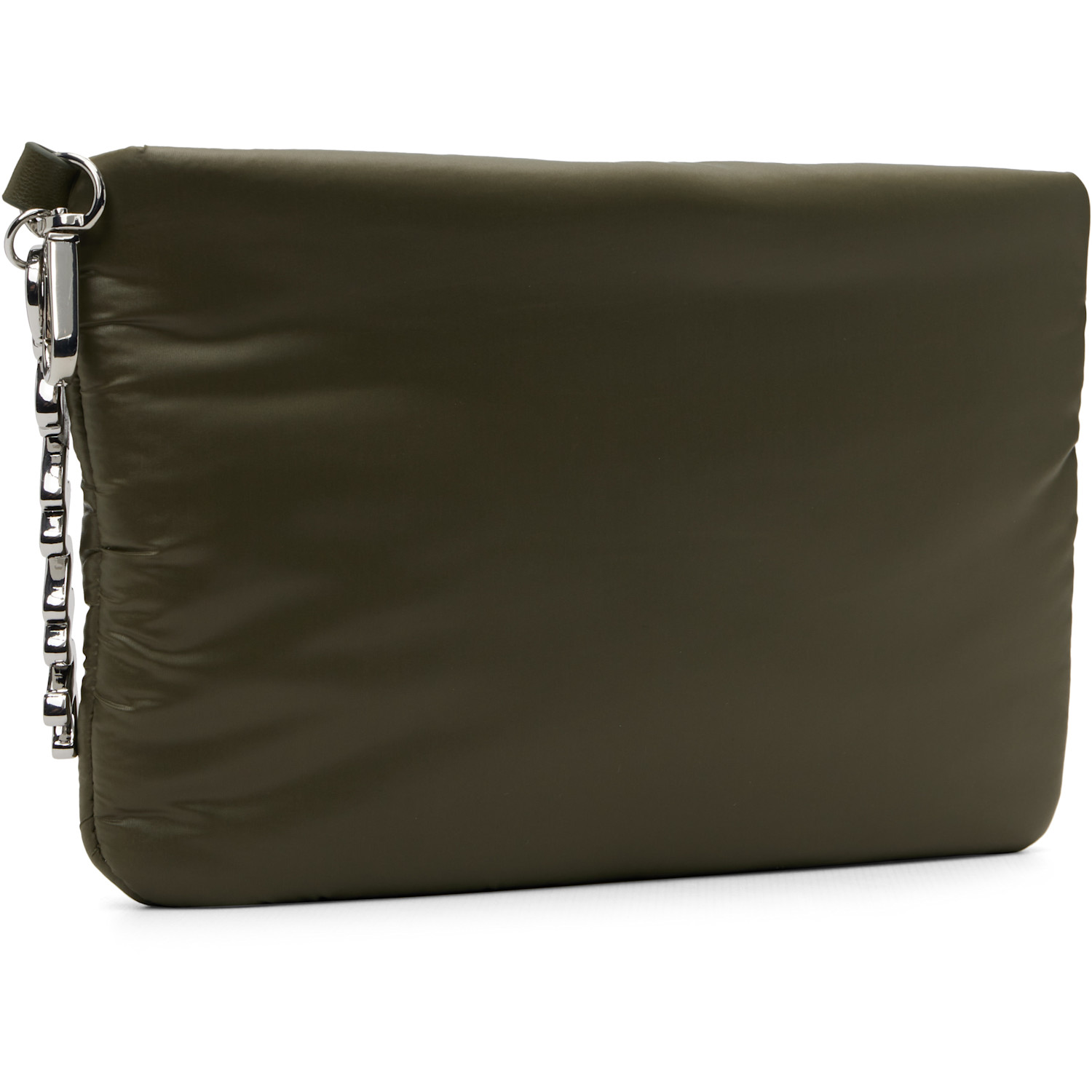  Ganni Khaki Quilted Re-tech Pouch 