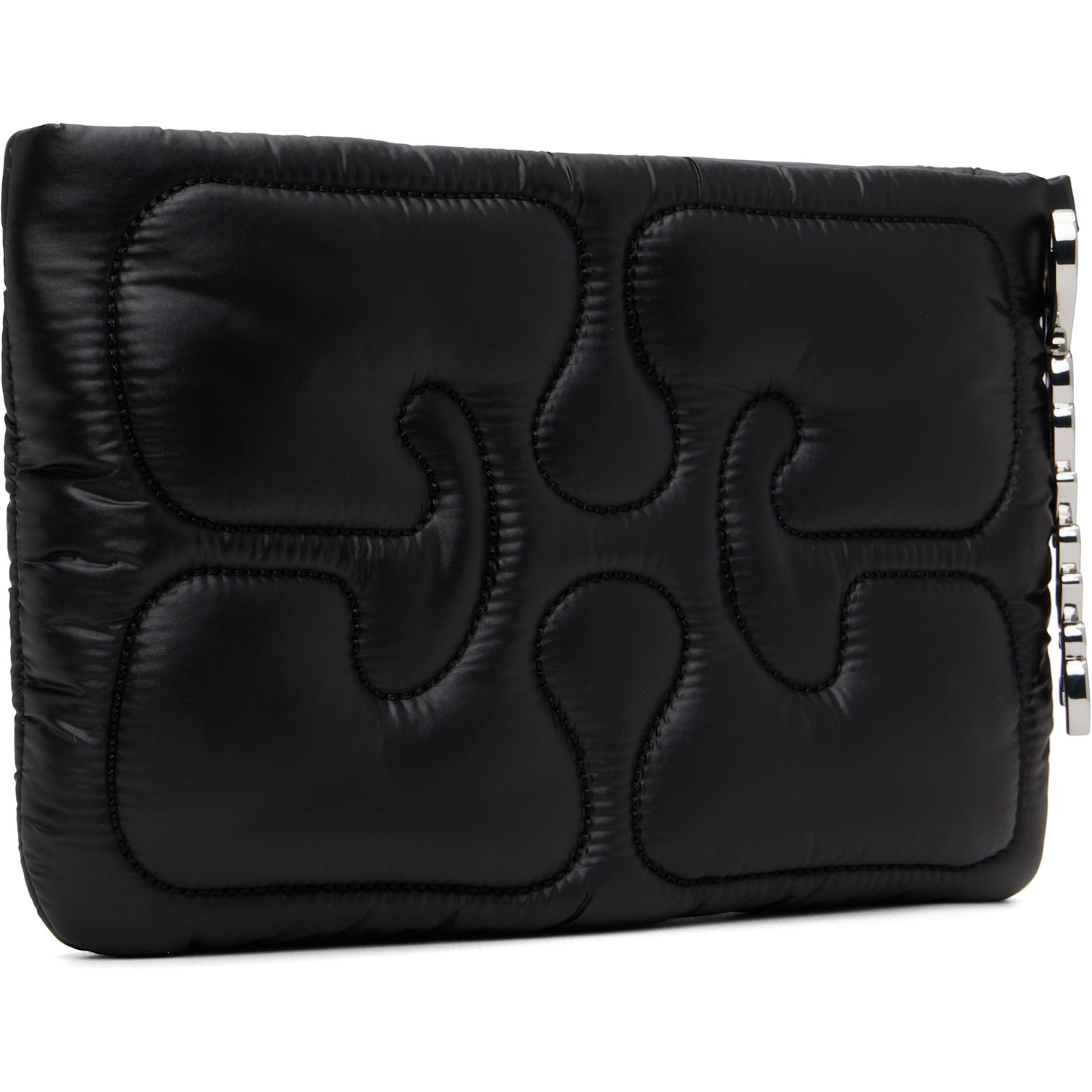  Ganni Black Quilted Re-tech Pouch 