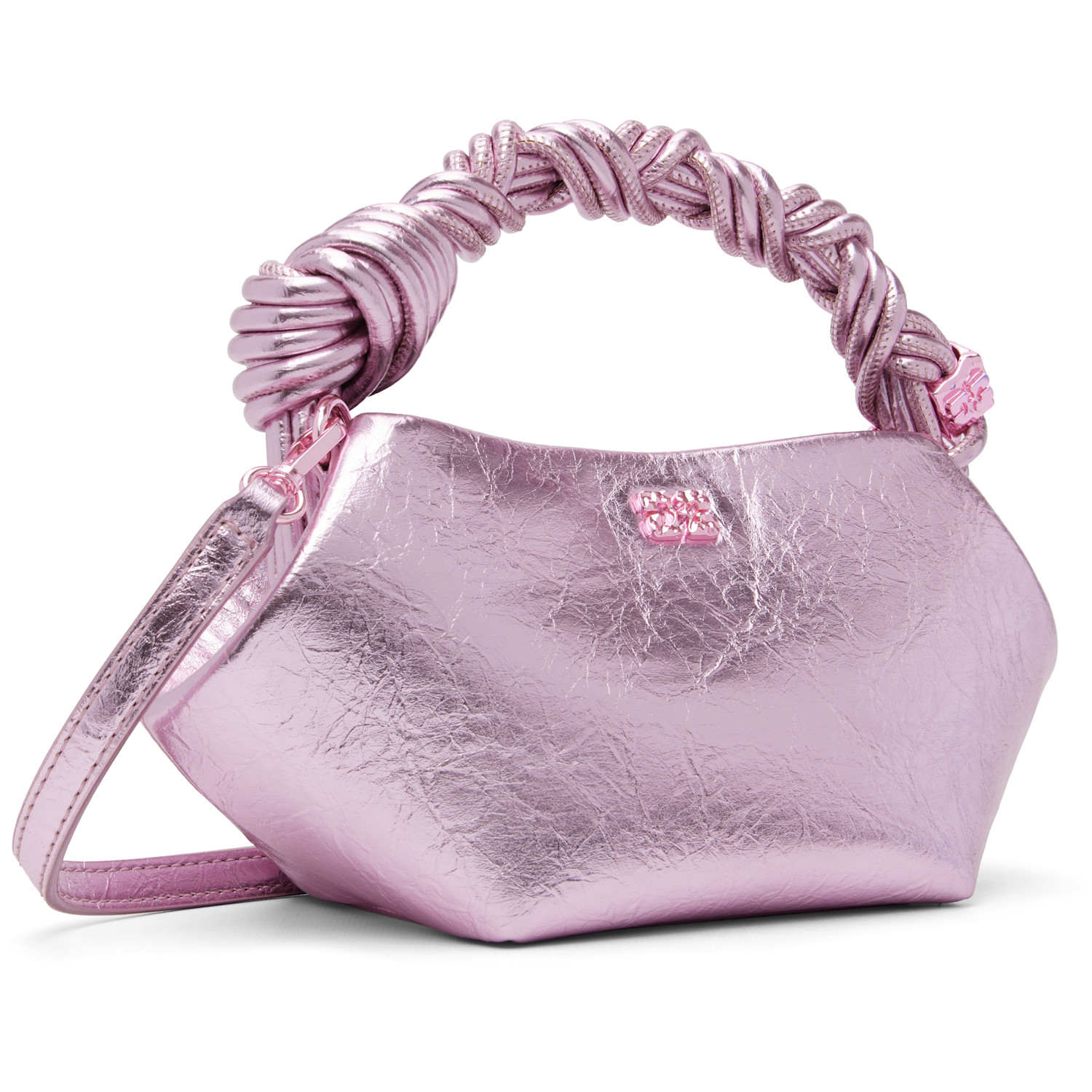 Ganni Pink Metallic Mini Bou Bag 