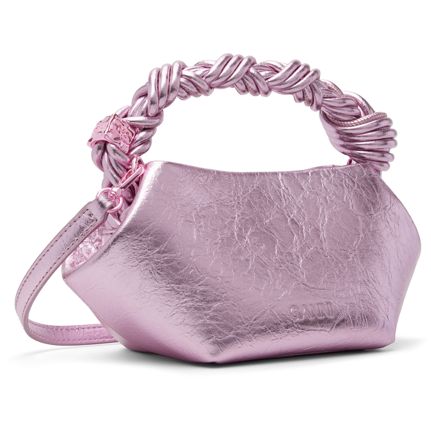  Ganni Pink Metallic Mini Bou Bag 