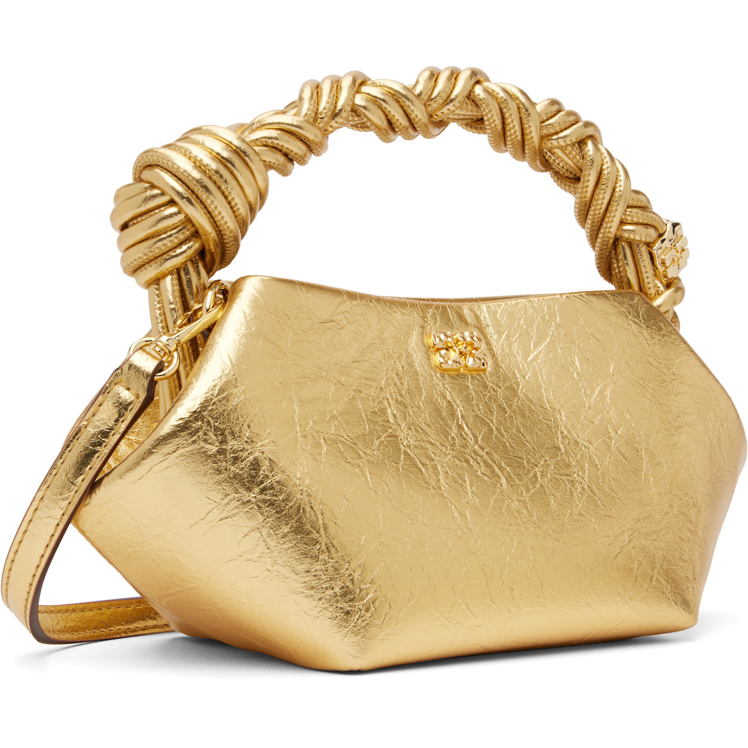  Ganni Gold Metallic Mini Bou Bag 