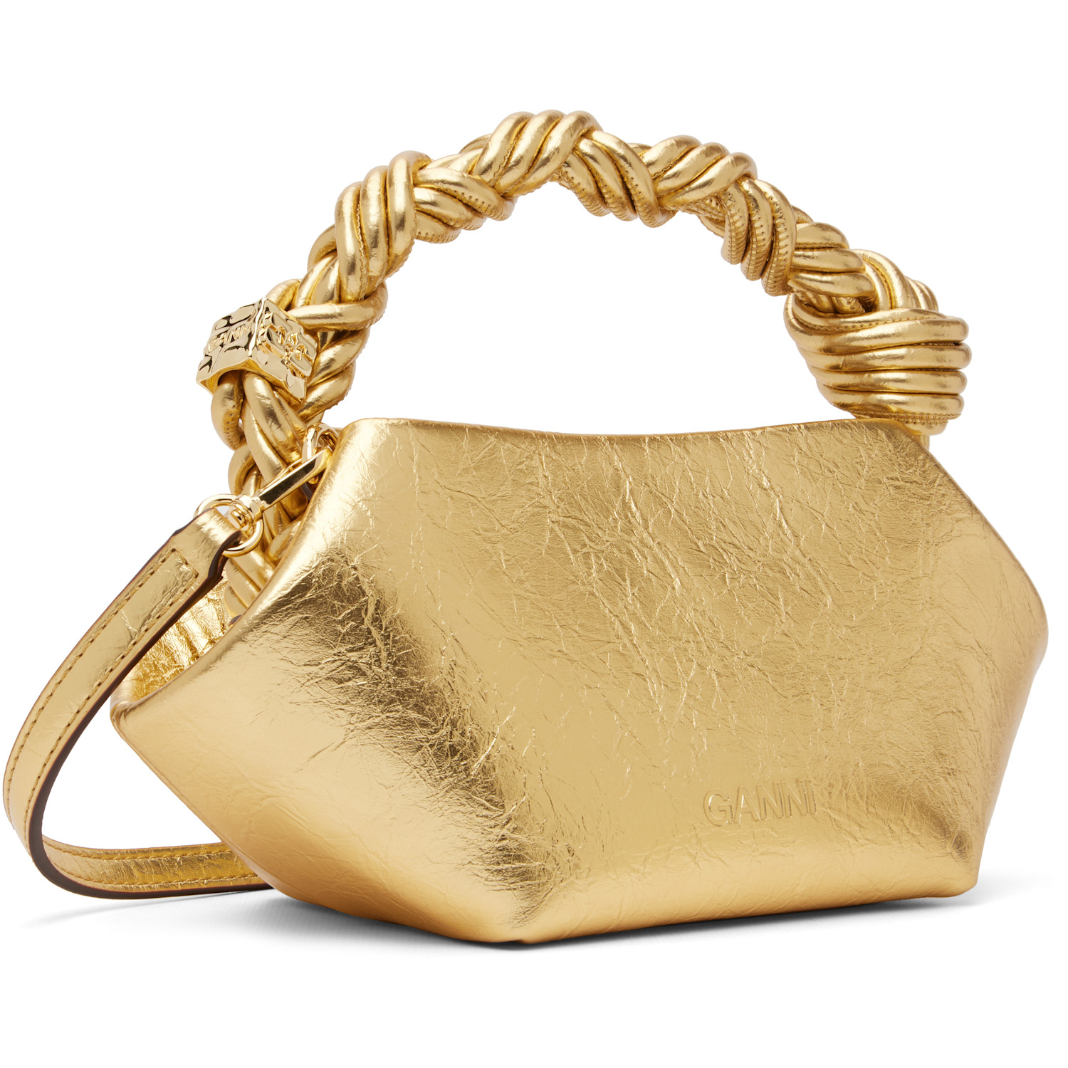  Ganni Gold Metallic Mini Bou Bag 