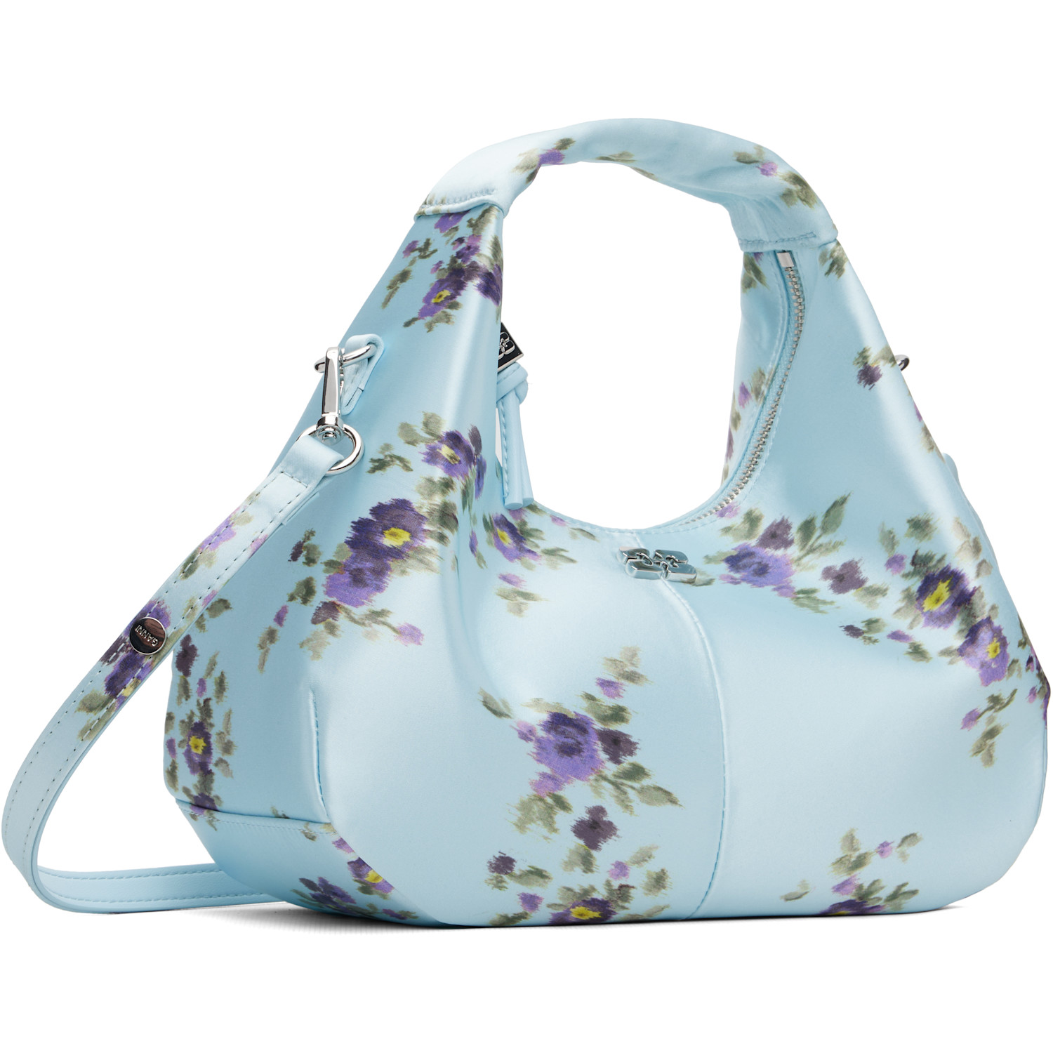  Ganni Blue Printed Satin Mini Bag 