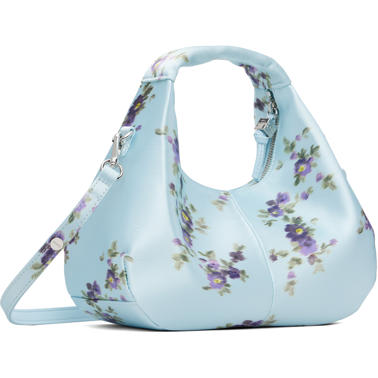  Ganni Blue Printed Satin Mini Bag 