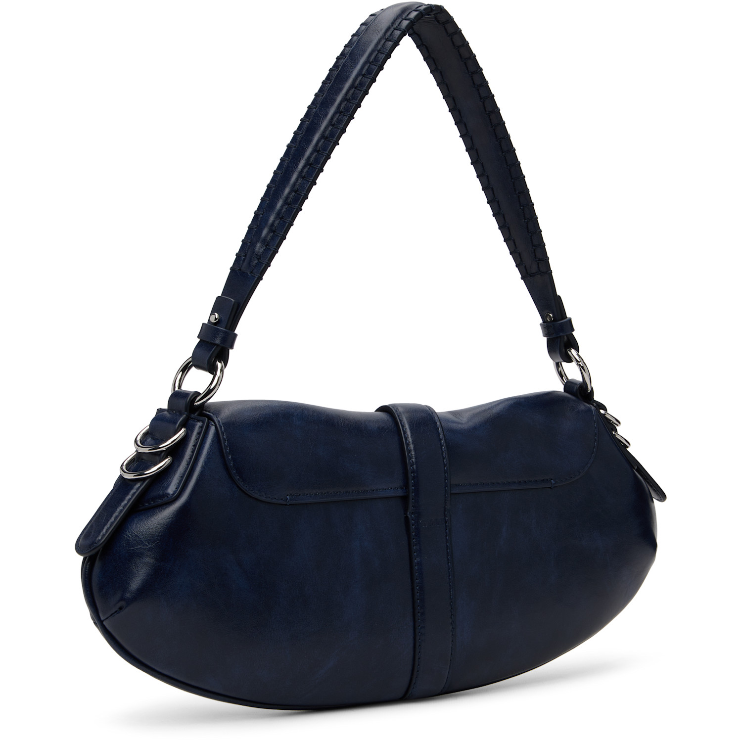  Ganni Navy Kat Baguette Bag 