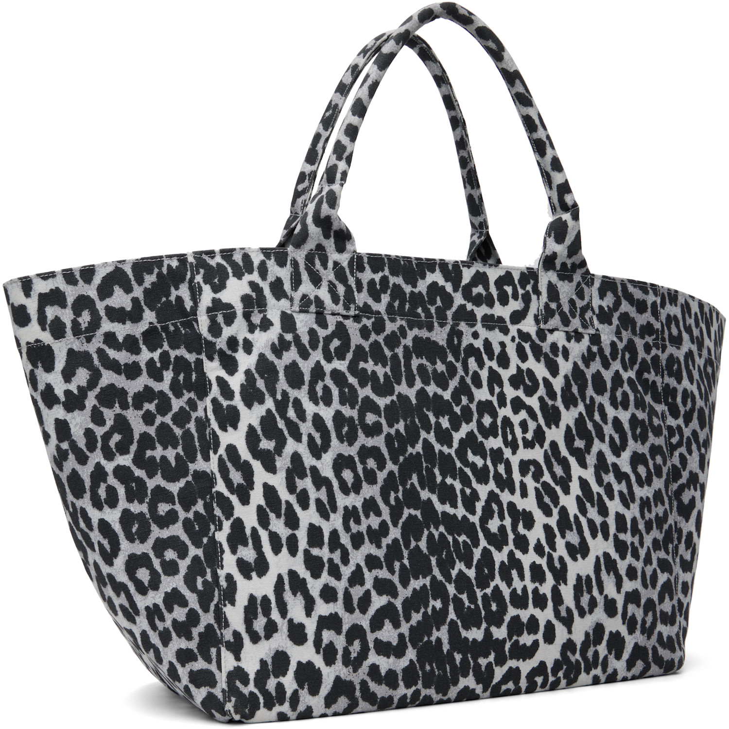  Ganni Gray Leopard Sequin Xxl Tote 