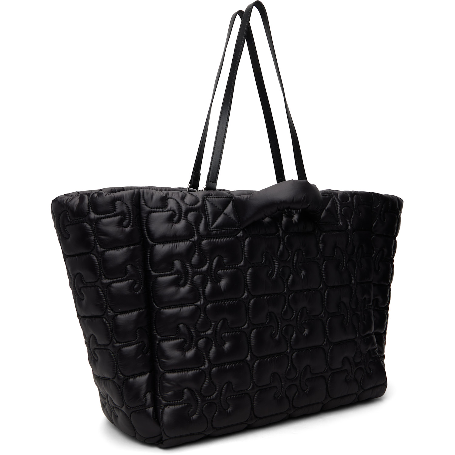  Ganni Black Quilted Re-tech Xxl Tote 