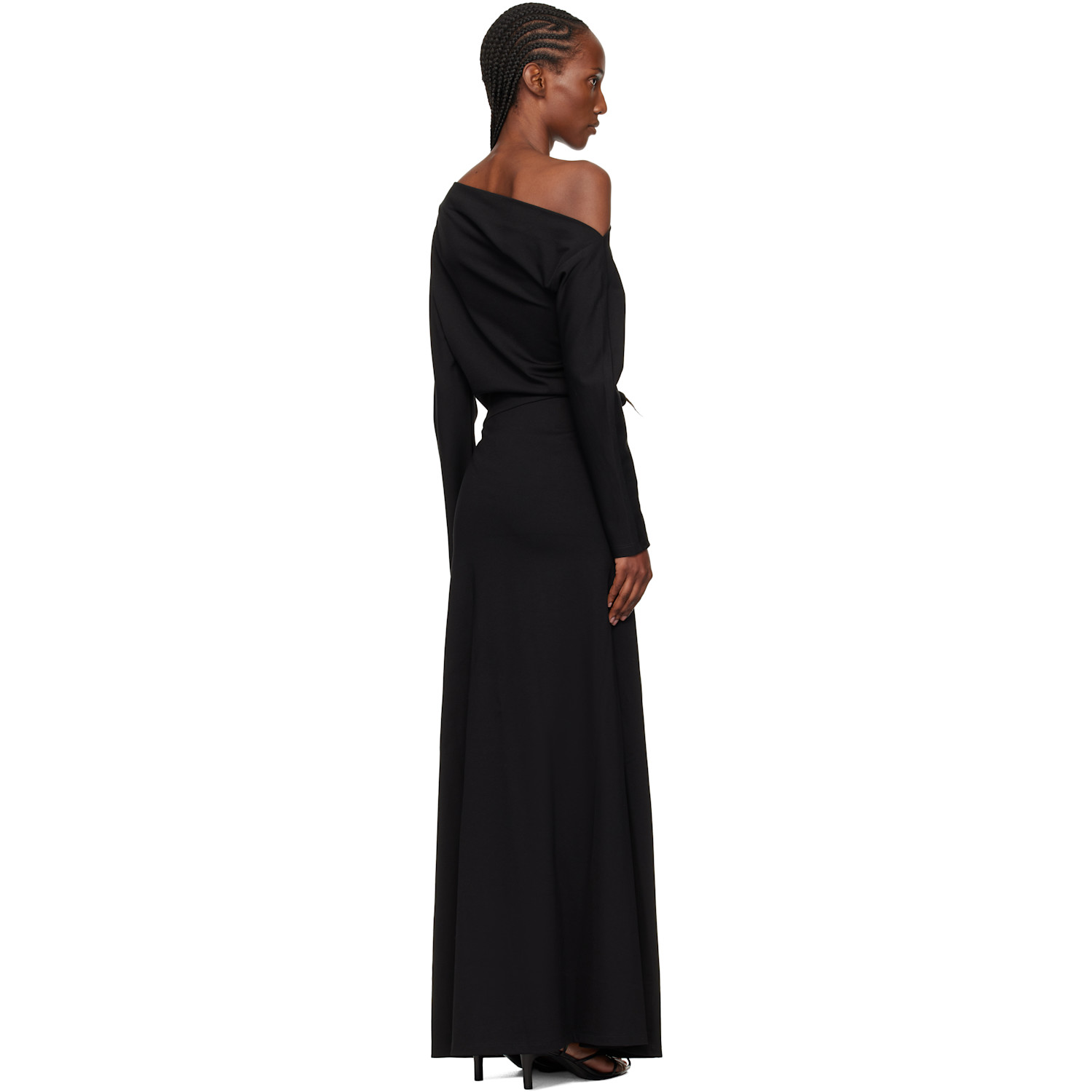 Róhe Black Twisted Jersey Maxi Dress 
