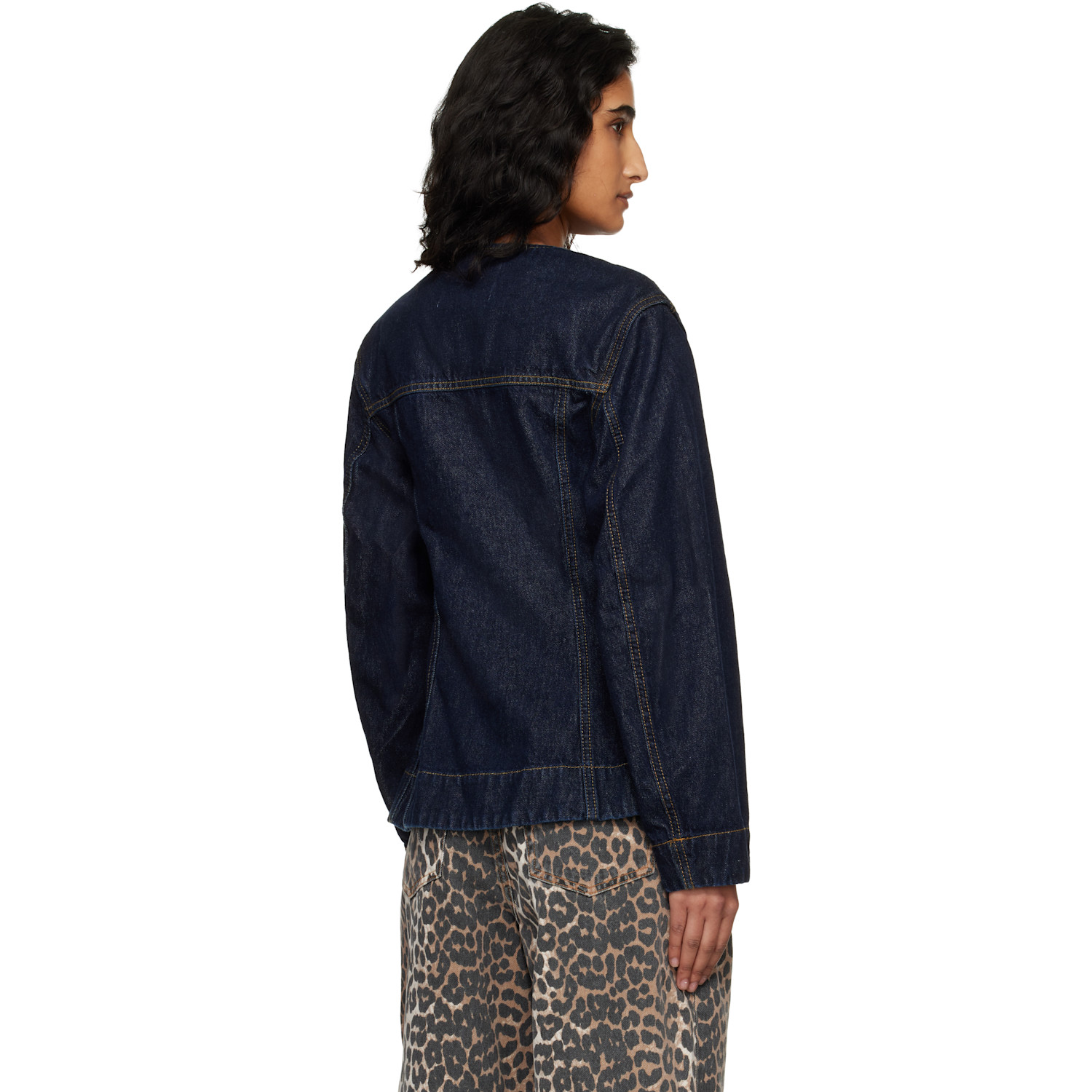  Ganni Blue Denim Blazer 