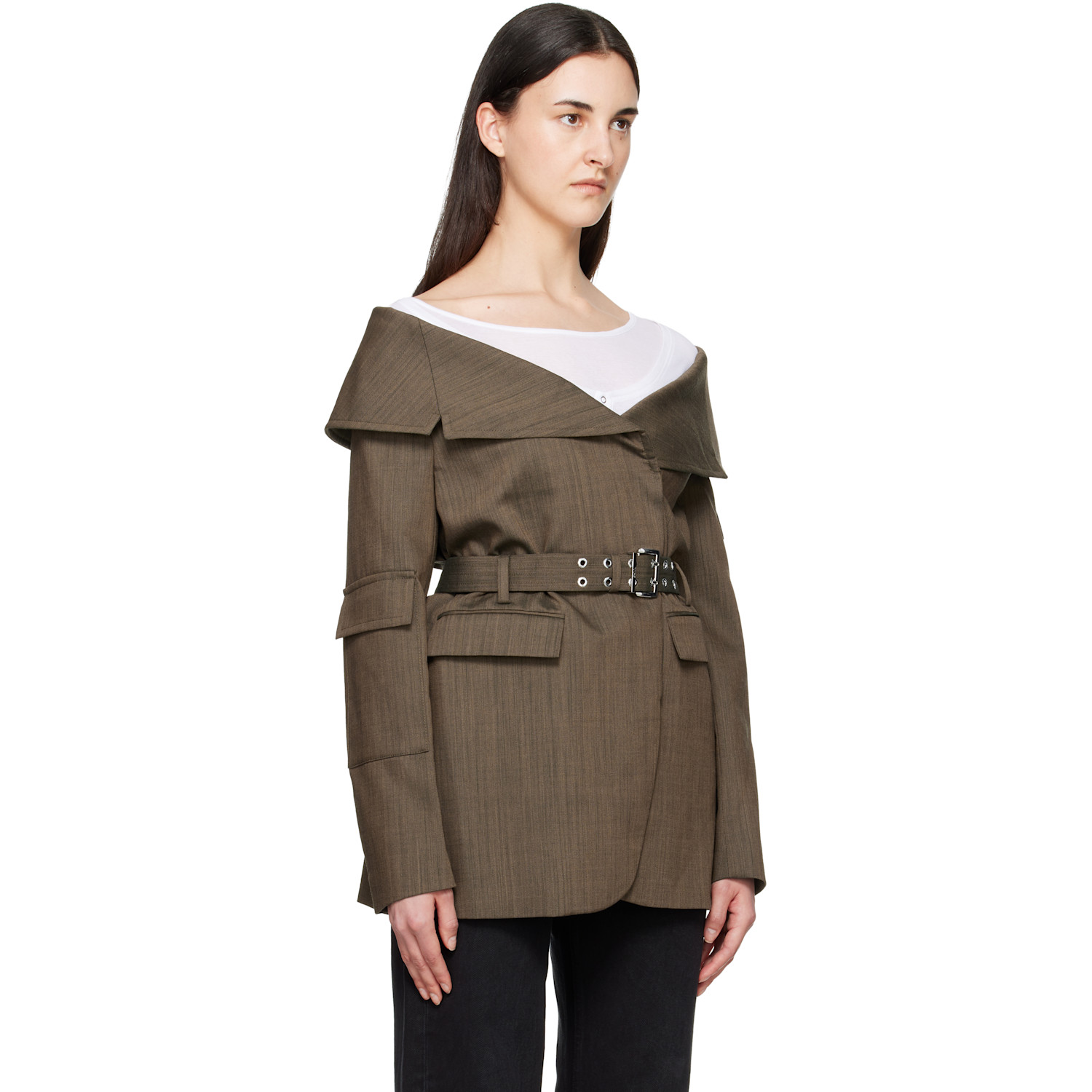  Ganni Brown Wool Blazer 