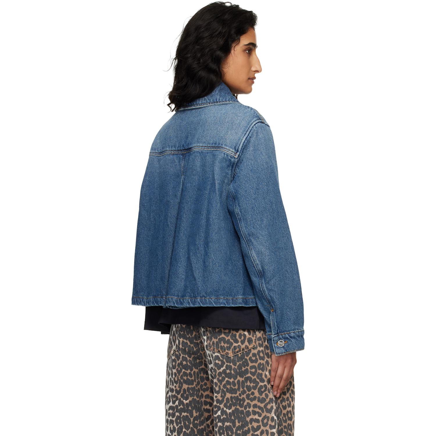  Ganni Blue Heavy Denim Jacket 