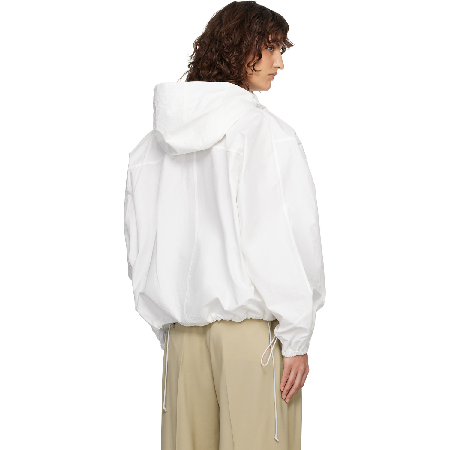  Róhe White Textured Cotton-blend Anorak Jacket 