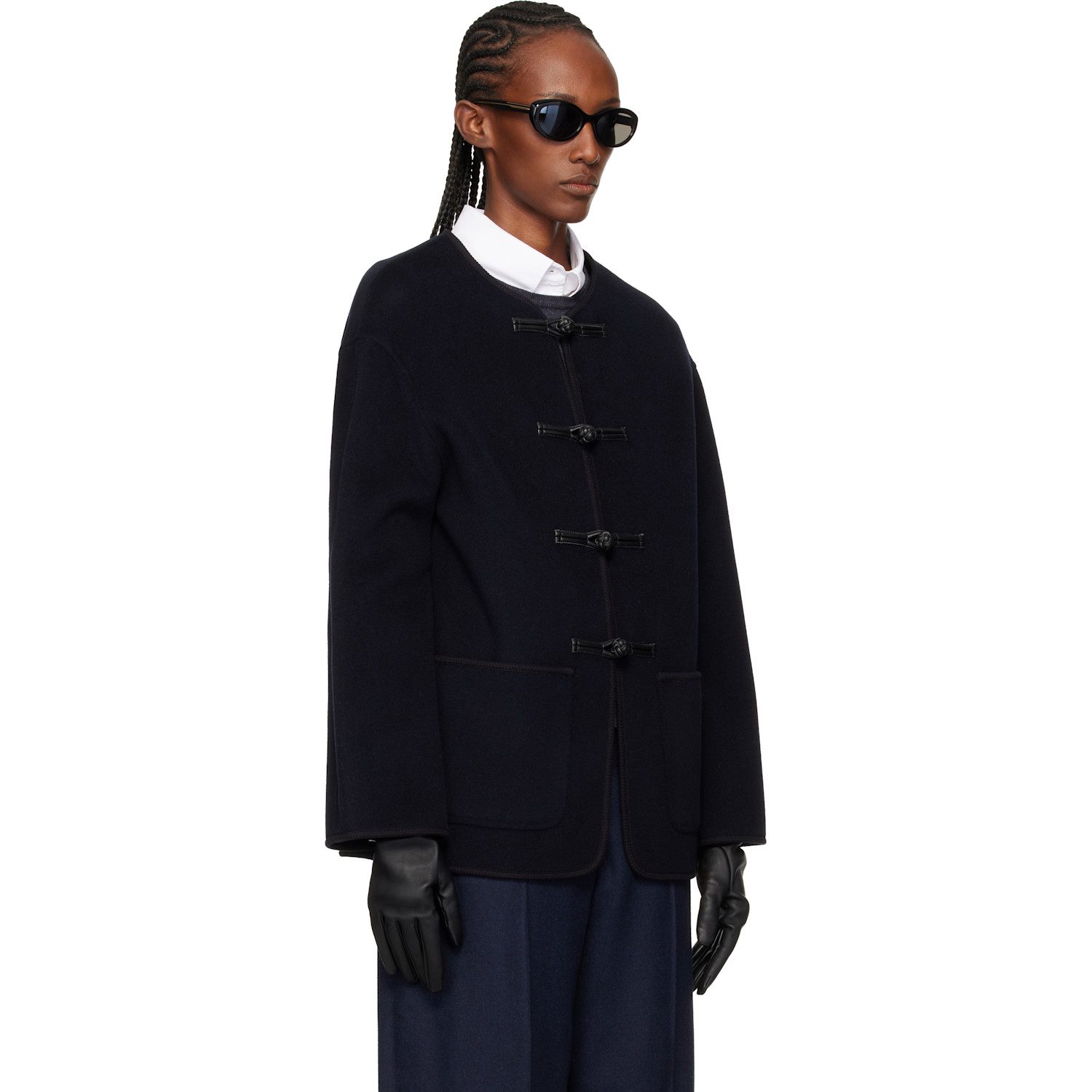  Róhe Navy Double-faced Wool Jacket 
