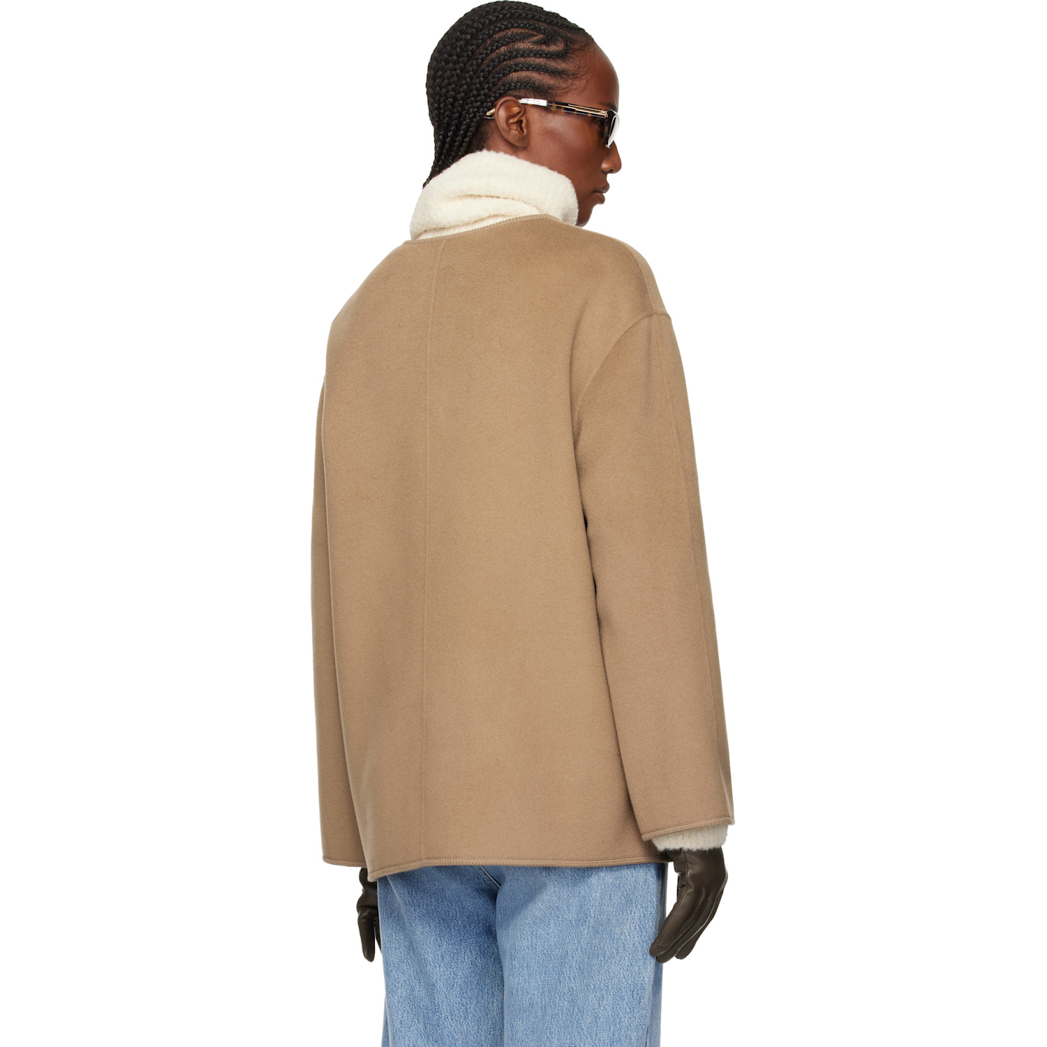  Róhe Beige Double-faced Wool Jacket 