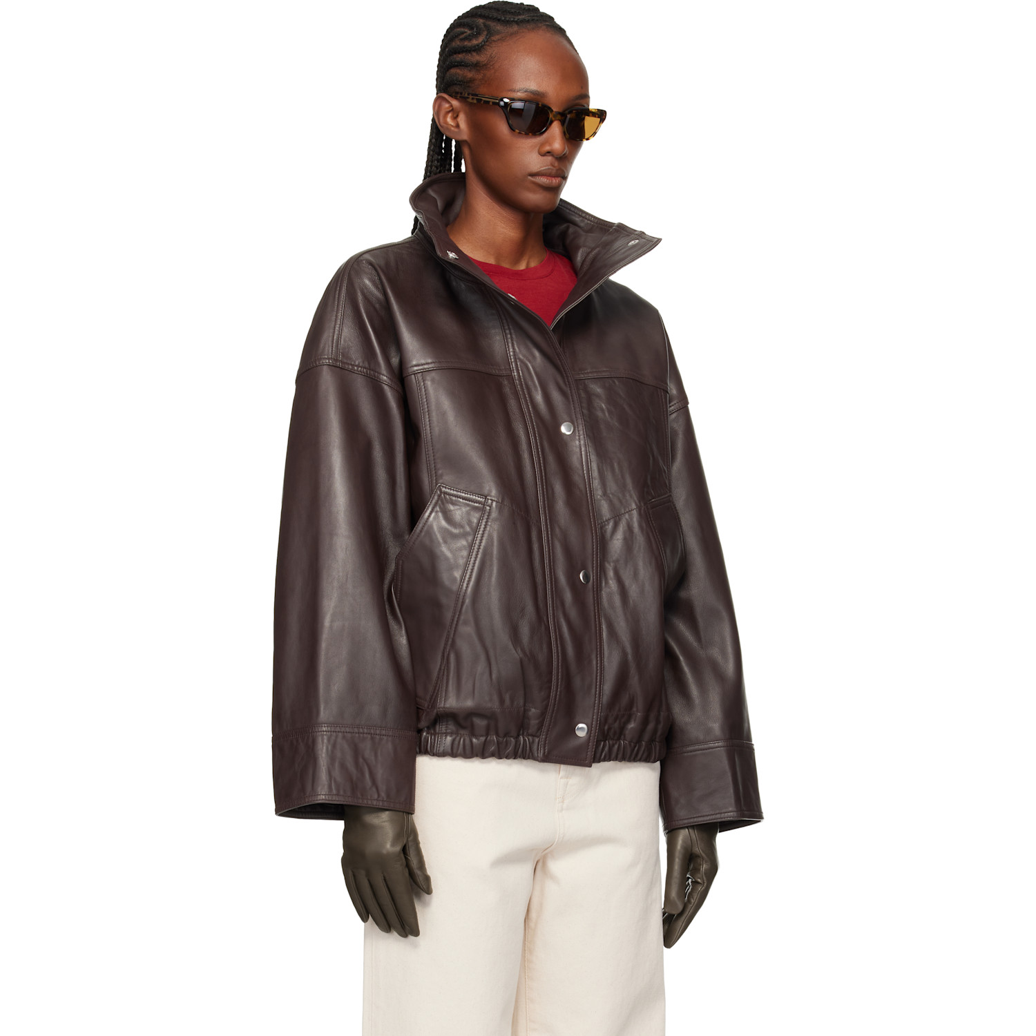  Róhe Brown Reinvented Leather Jacket 