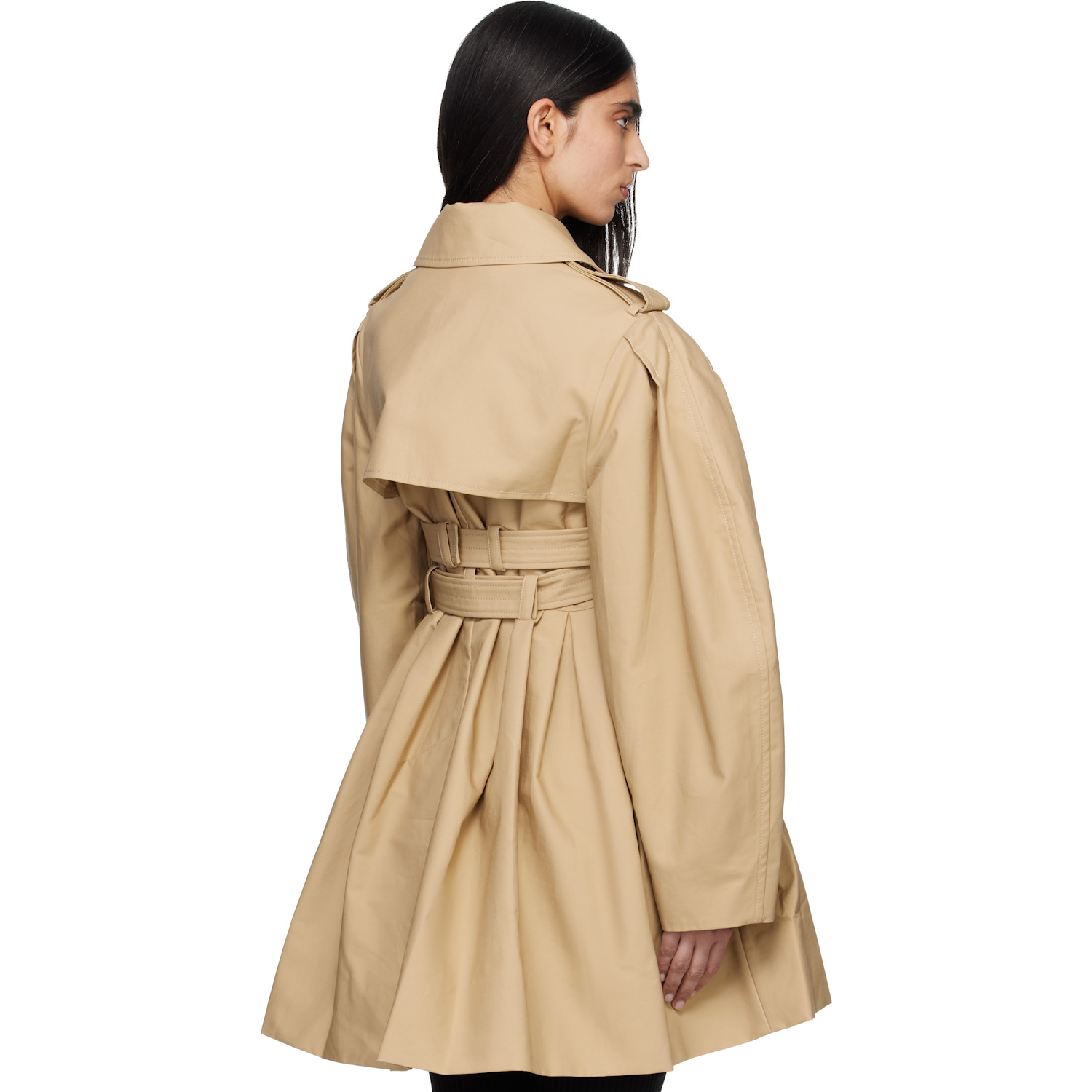  Ganni Beige Double Cotton Trench Coat 