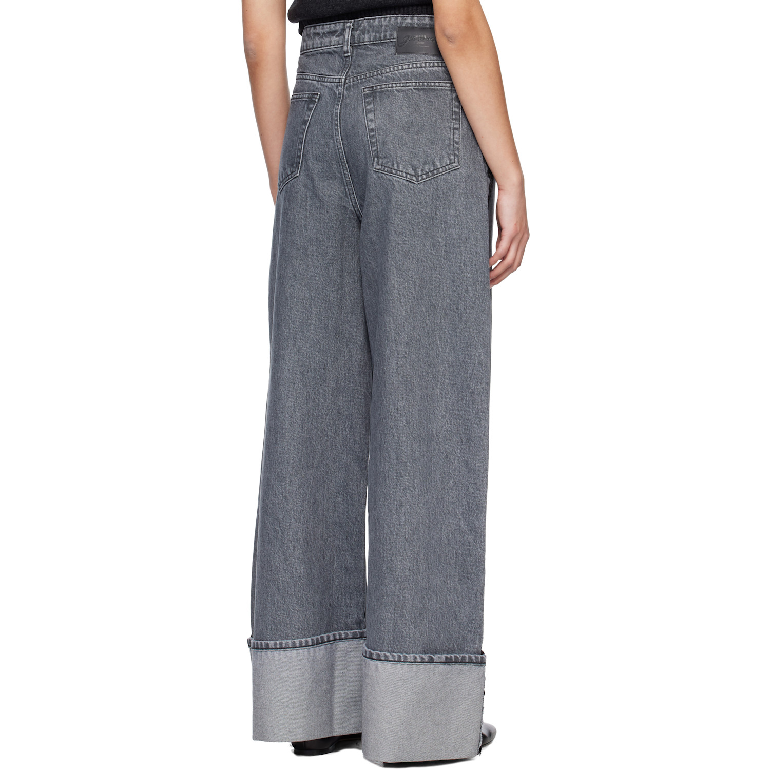  Ganni Gray Double Fly Baggy Jeans 