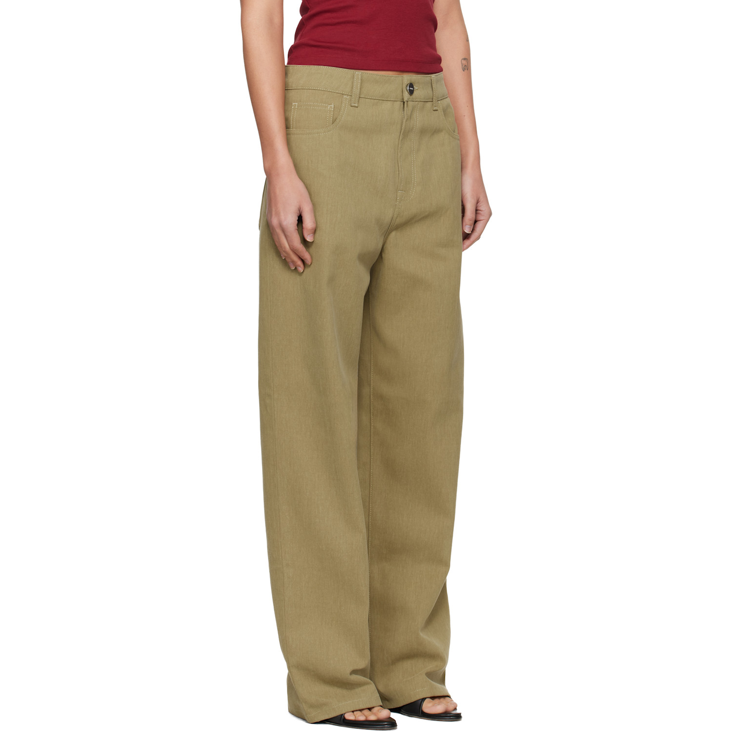  Róhe Khaki Baggy Fit Jeans 