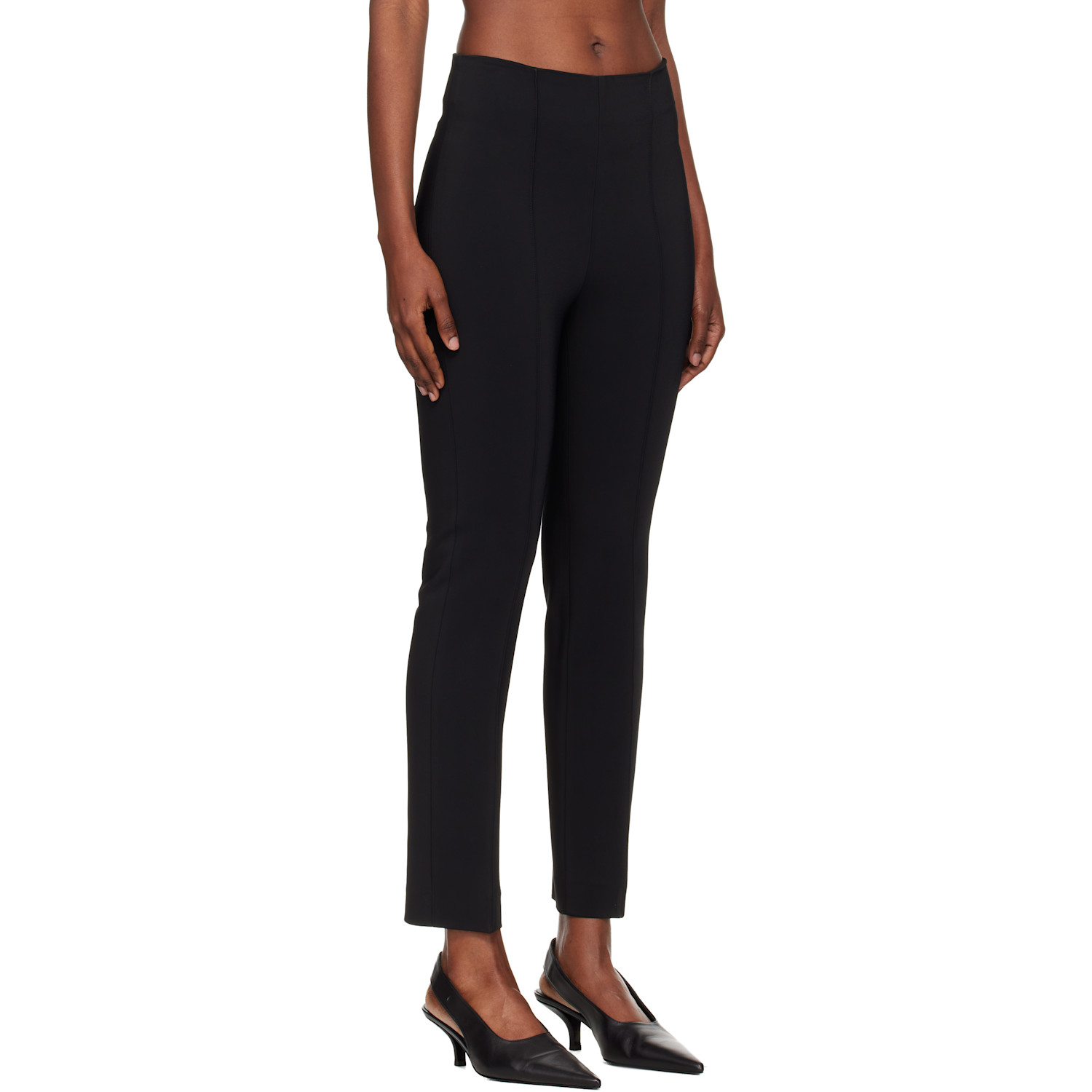  Róhe Black Cigarette Leg Trousers 