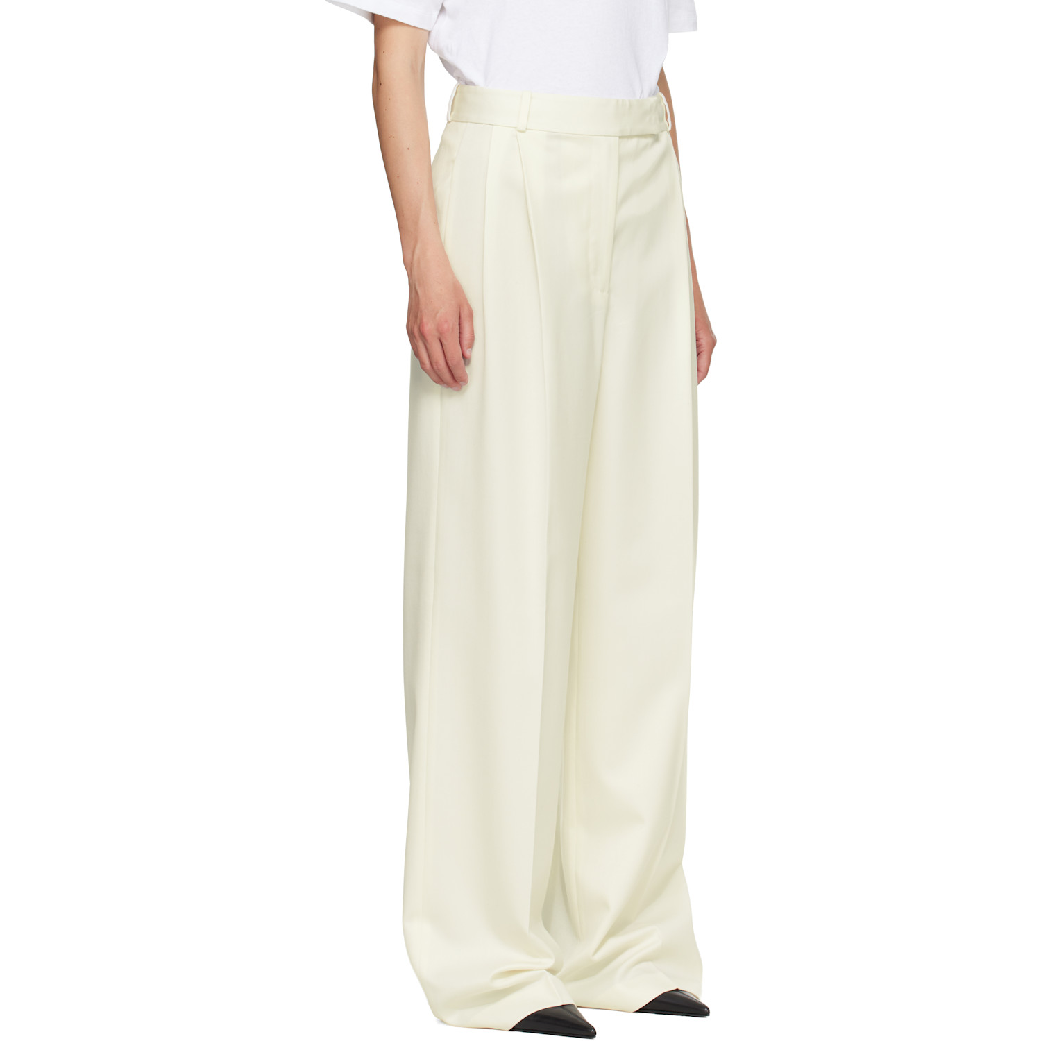  Róhe Off-white Mid-waist Tailored Trousers 