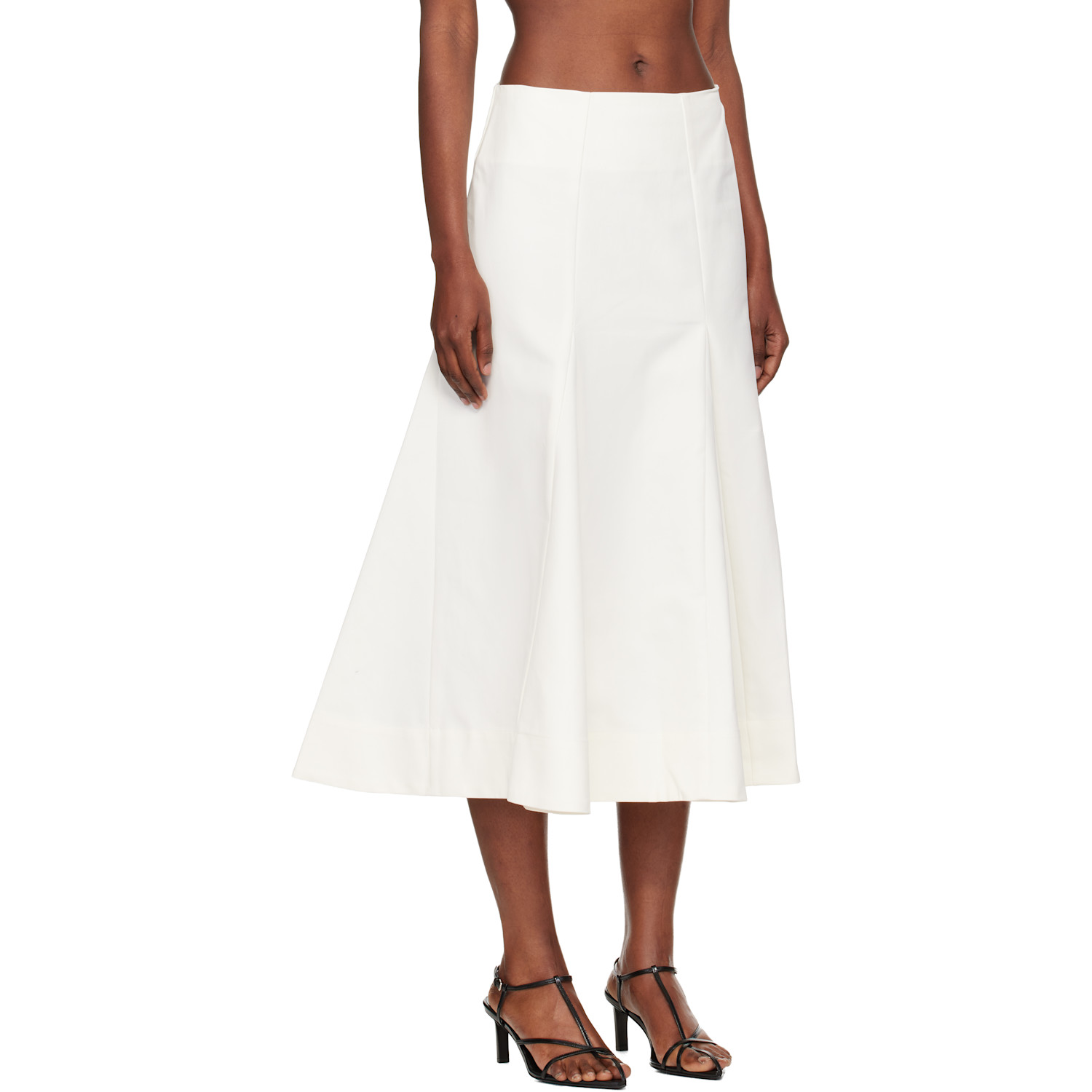  Róhe Off-white Sculptural Cotton Midi Skirt 