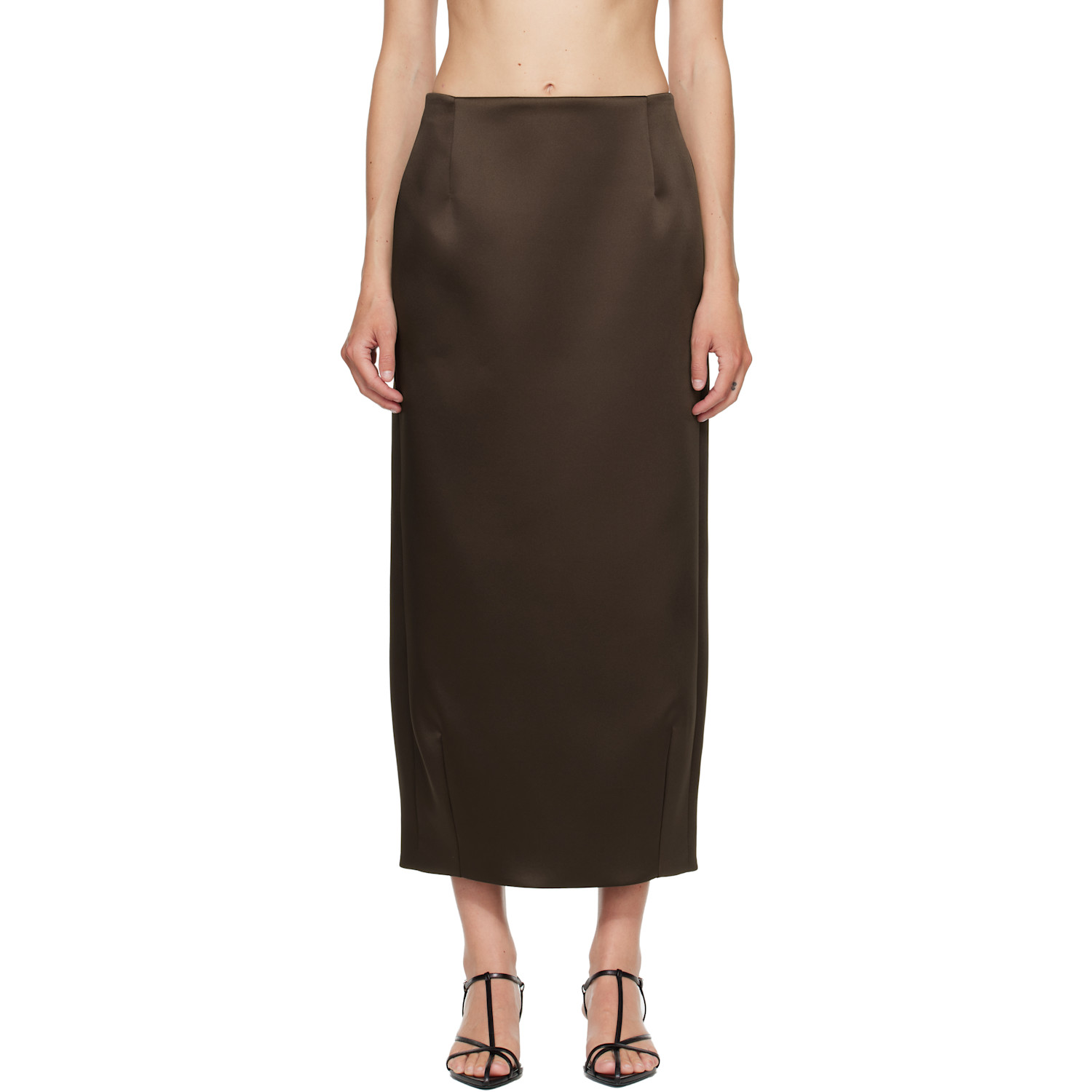 Rohe Brown Balloon Column Midi Skirt