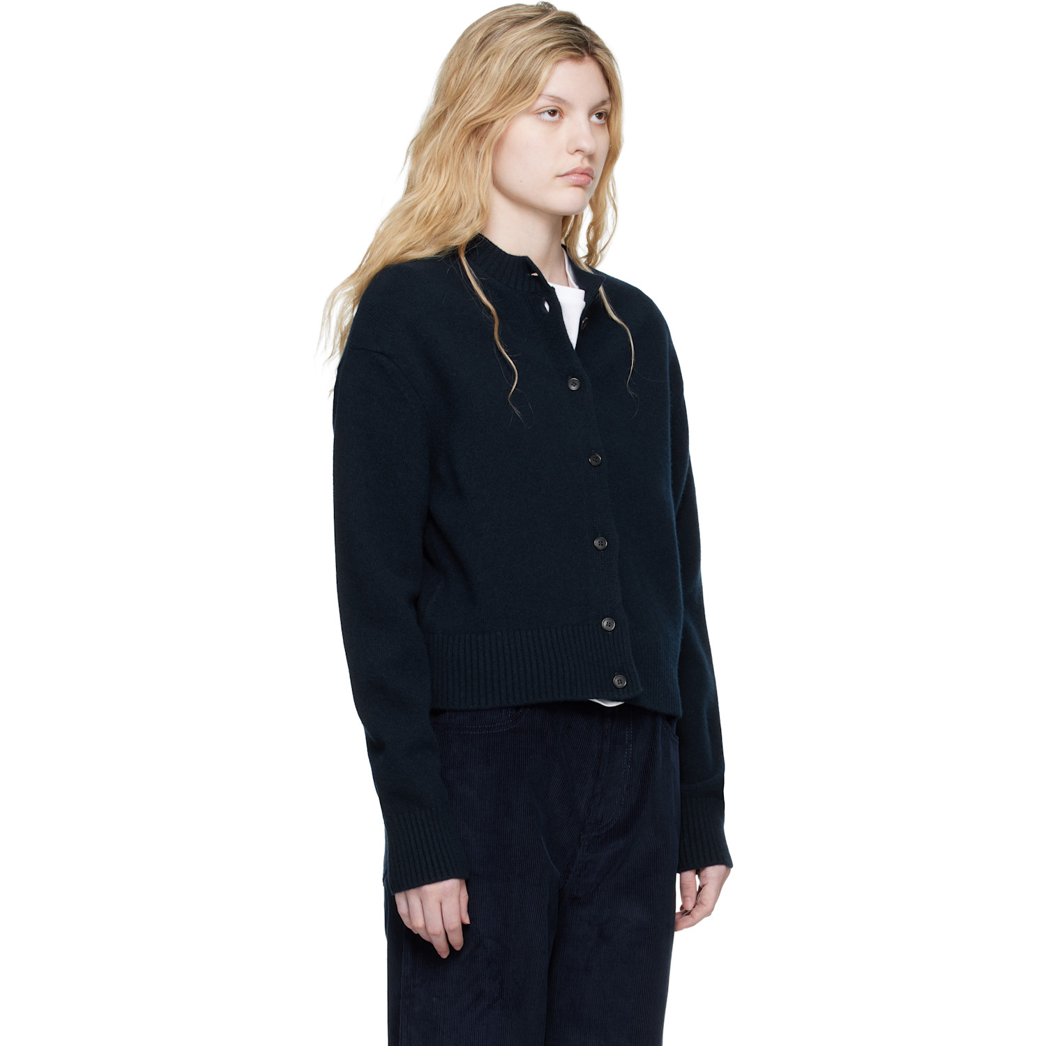  Róhe Navy Short Boiled Cardigan 