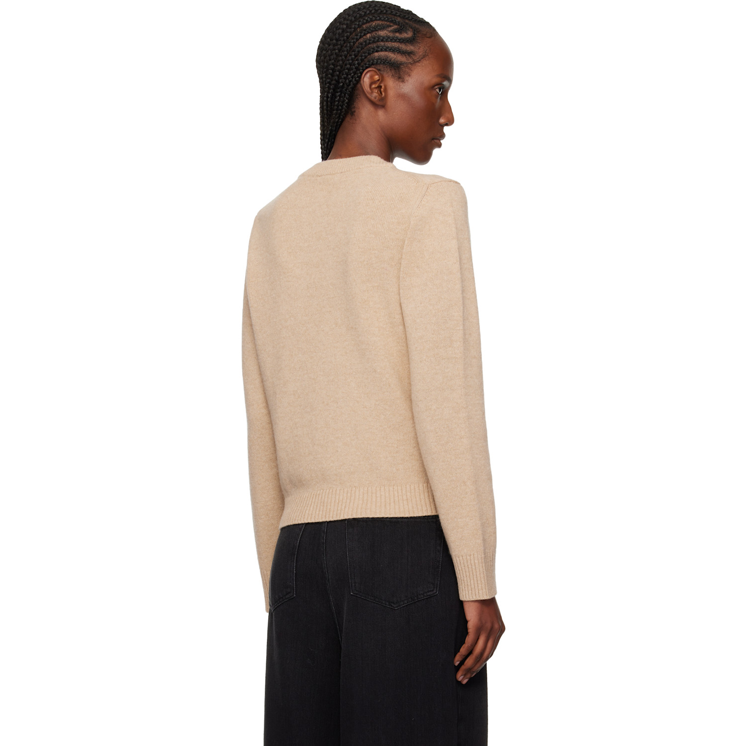  Ganni Beige Graphic Wool Sweater 