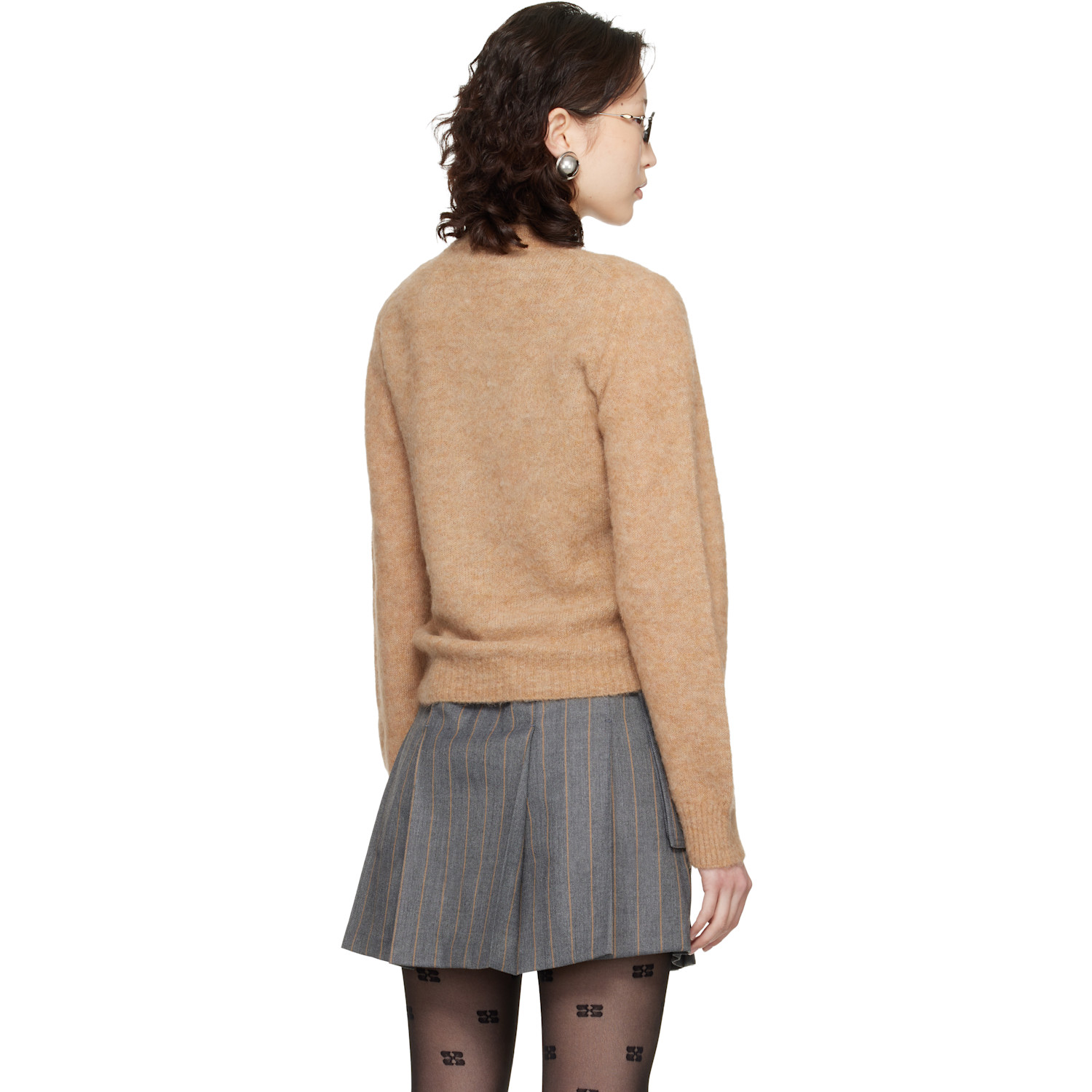  Ganni Beige Brushed Alpaca Sweater 