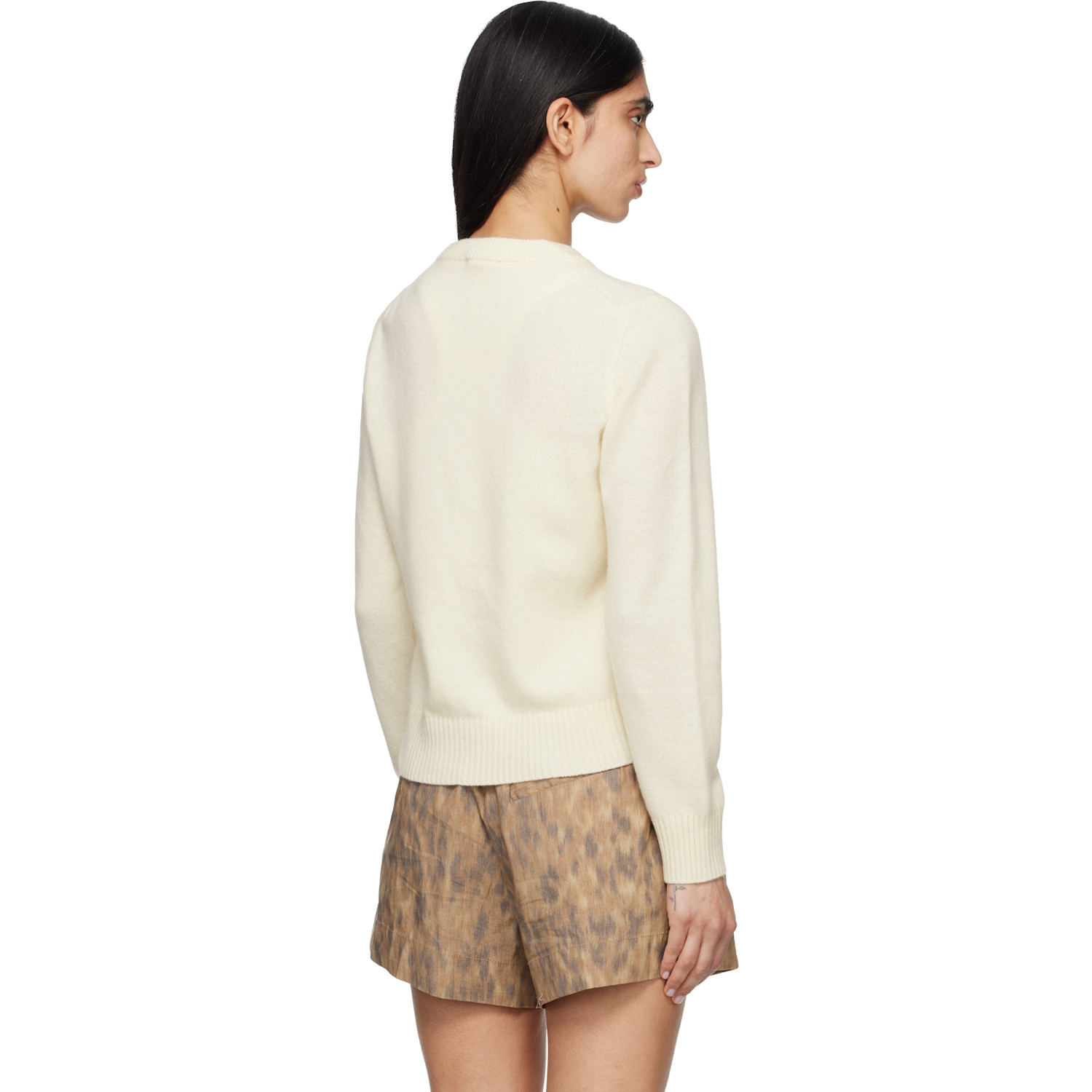  Ganni Off-white Graphic Wool Sweater 