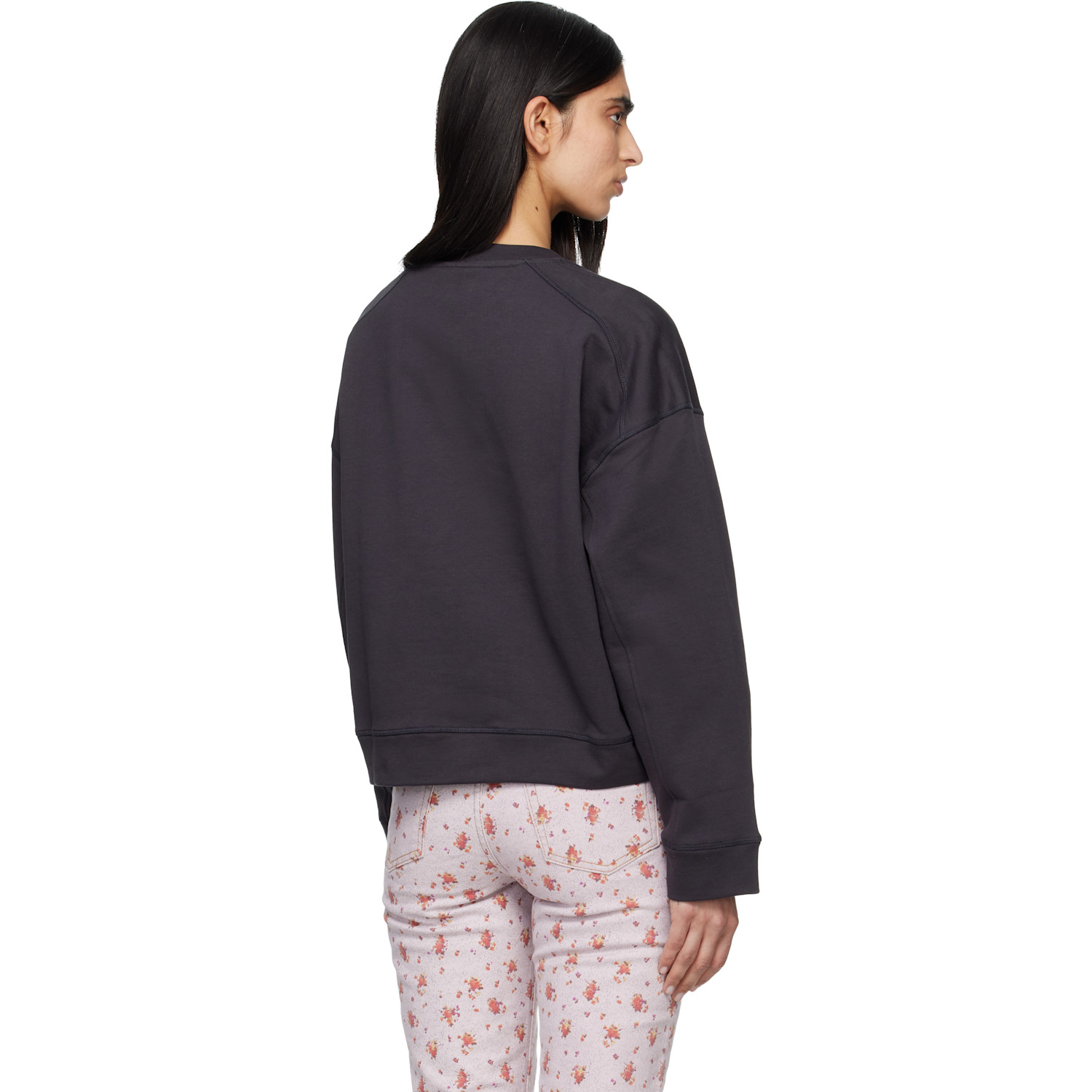 Ganni Black Raspberries Crewneck Sweatshirt 