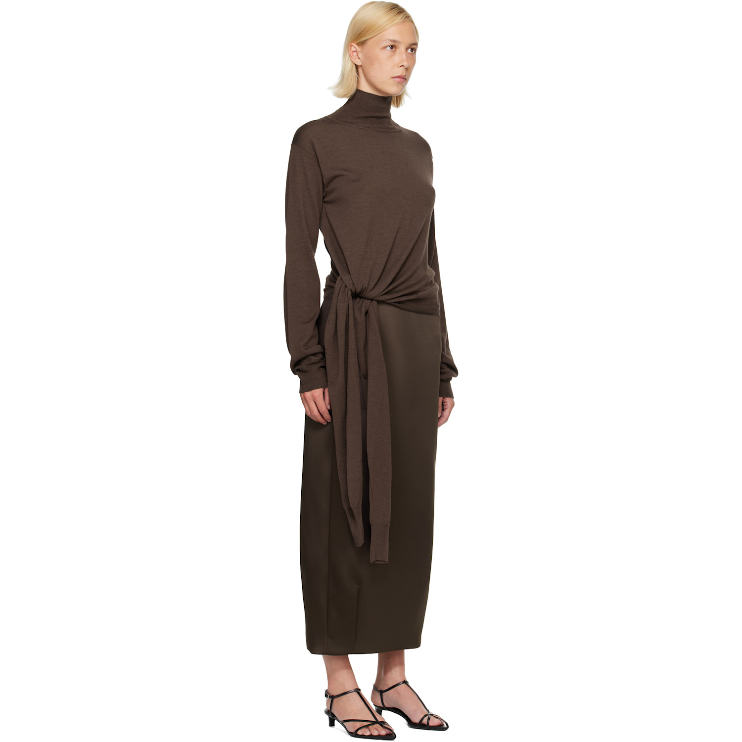  Róhe Brown 4-sleeved Knitted Turtleneck 