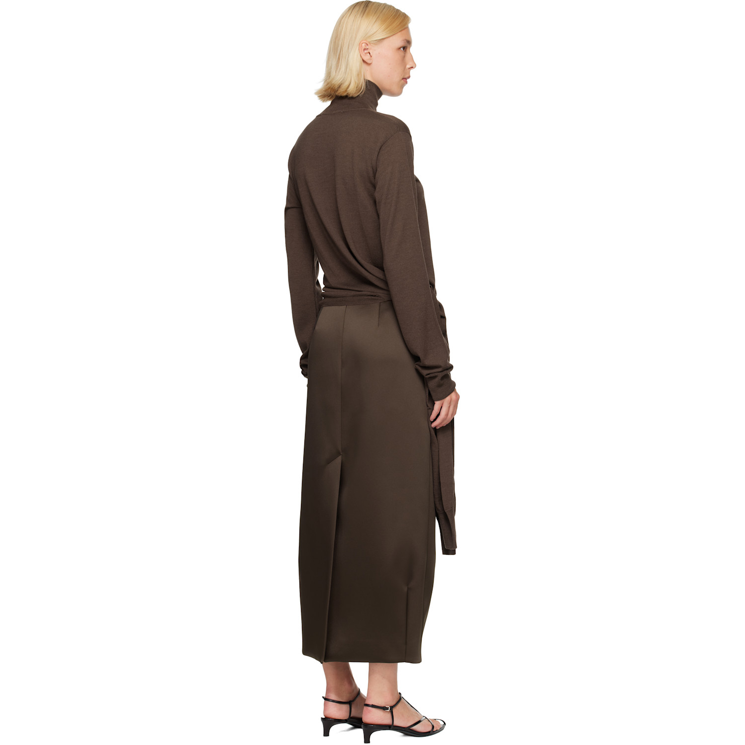  Róhe Brown 4-sleeved Knitted Turtleneck 