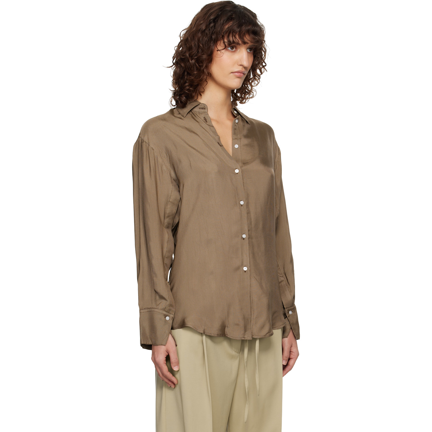  Róhe Brown Relaxed Shaped Shirt 